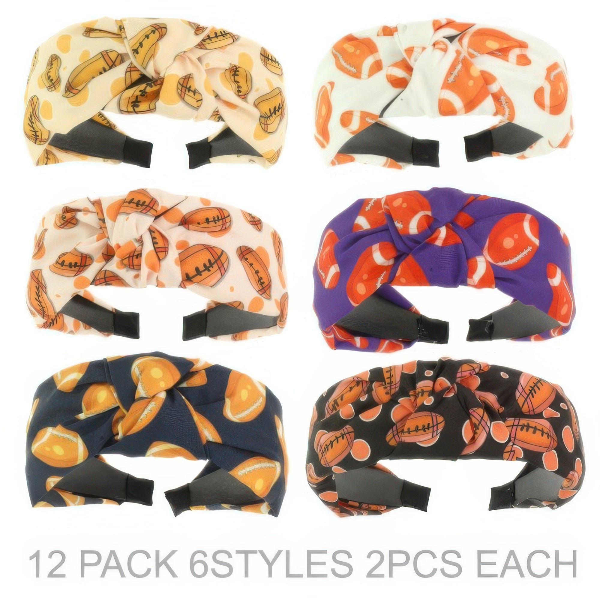 12pack Football Theme Top Knotted Headband - DressAffection
