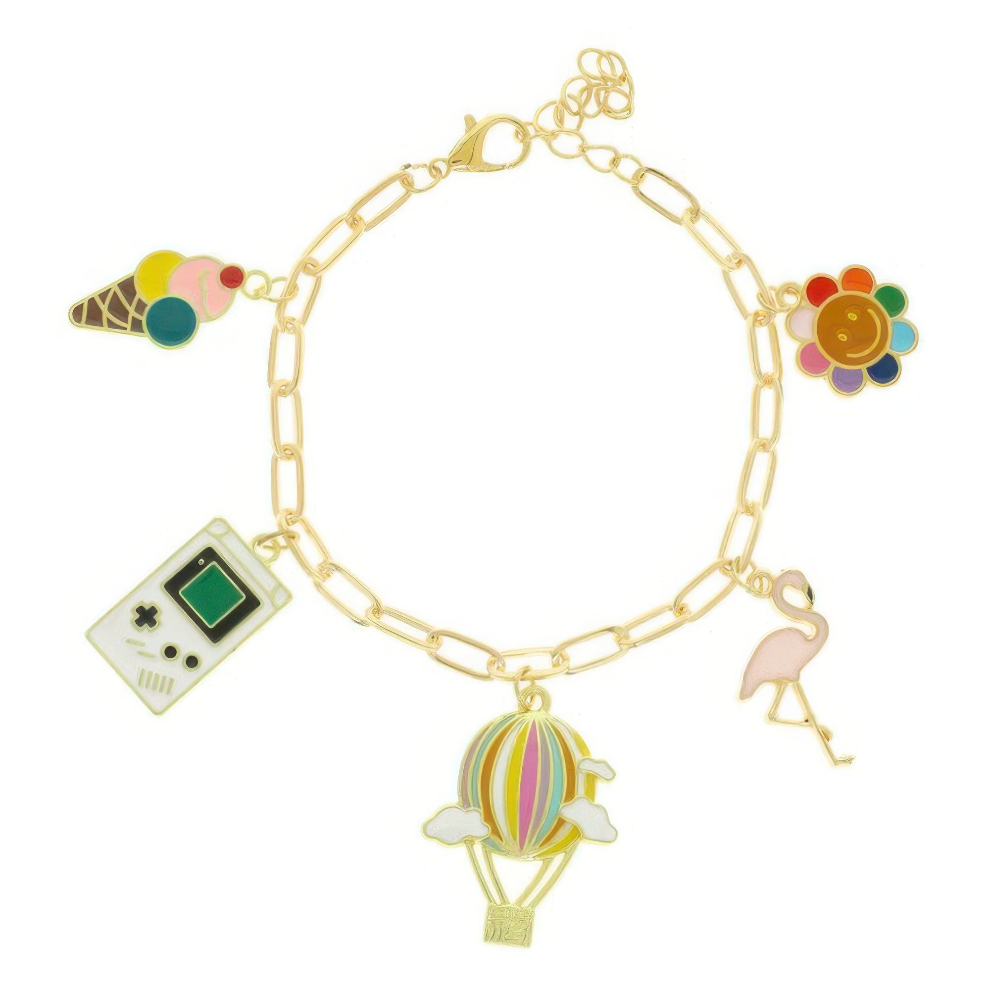 90's Nostalgia Theme Charm Bracelet - DressAffection