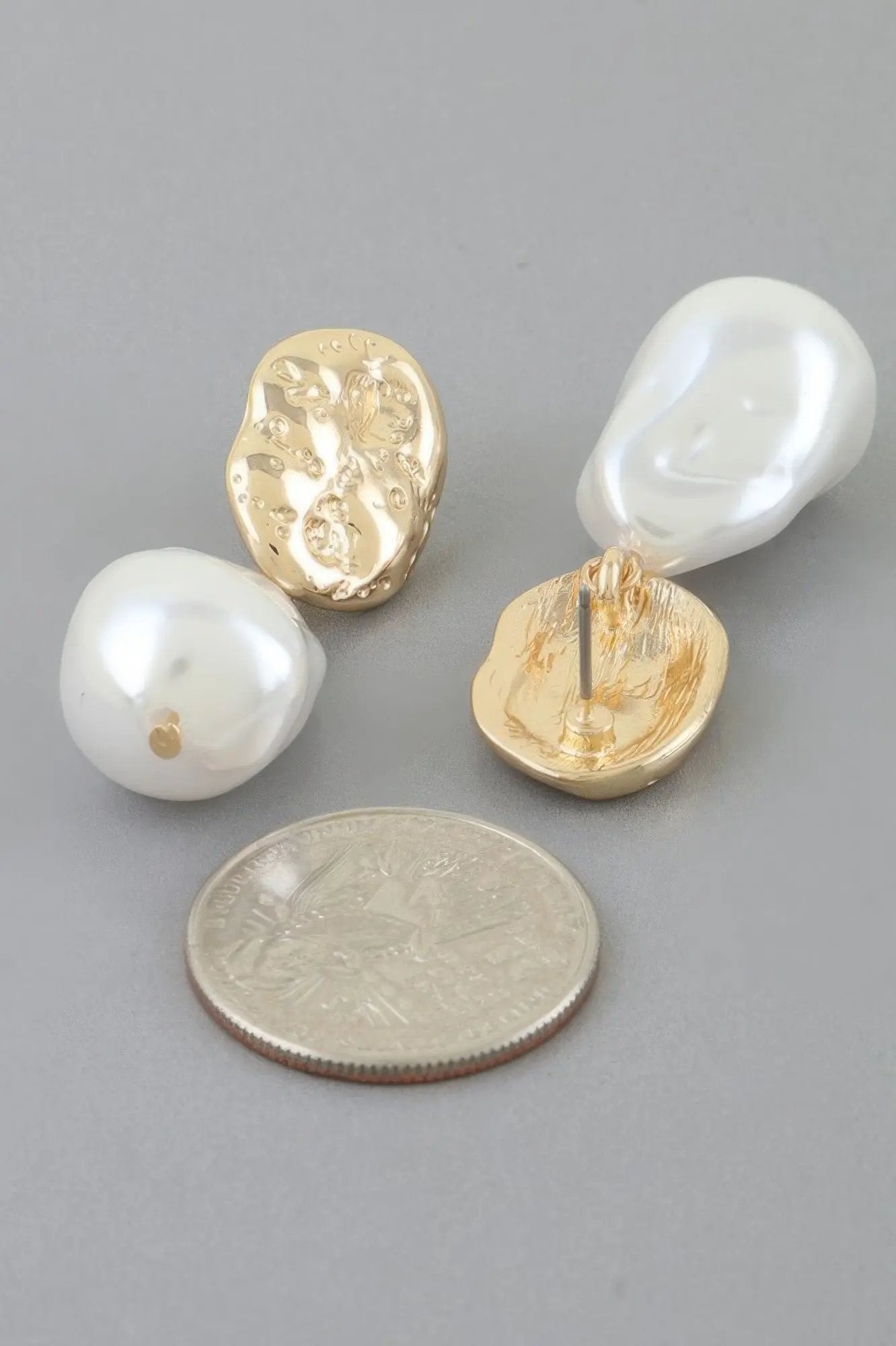 Abstract Pearl Stone Drop Earrings - DressAffection