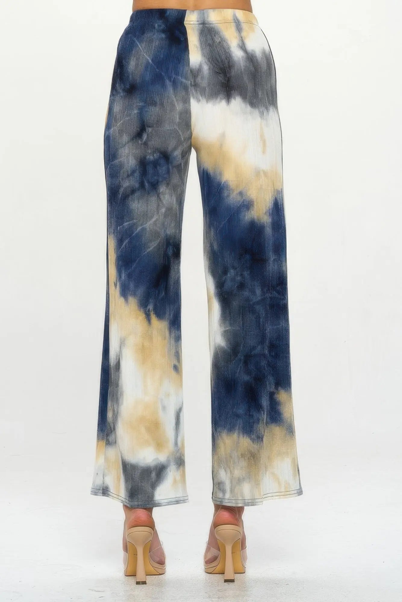 Andante Tie Dye Print Flared Pants - DressAffection