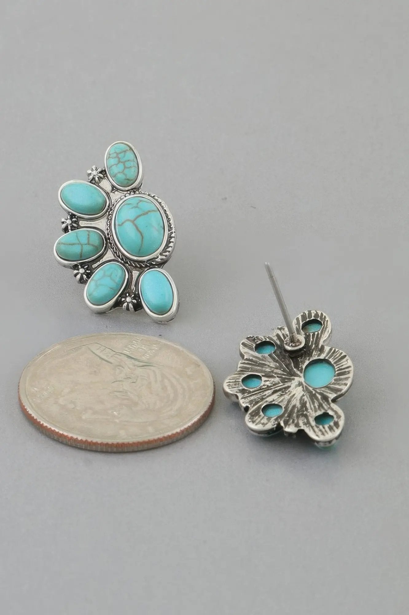 Antique Half Flower Stud Earrings - DressAffection