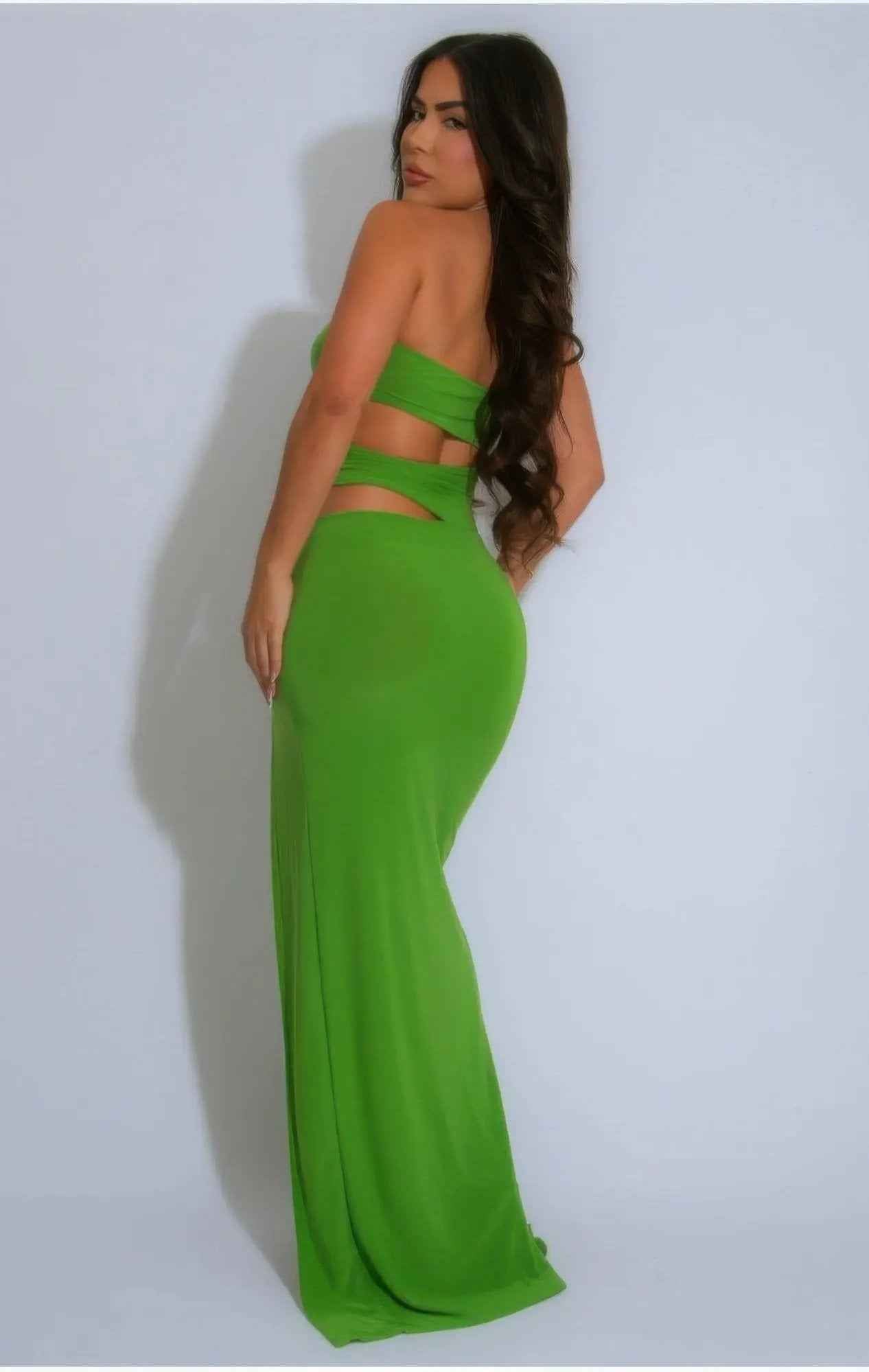 Asymmetric Dragon Design Strapless Dress
