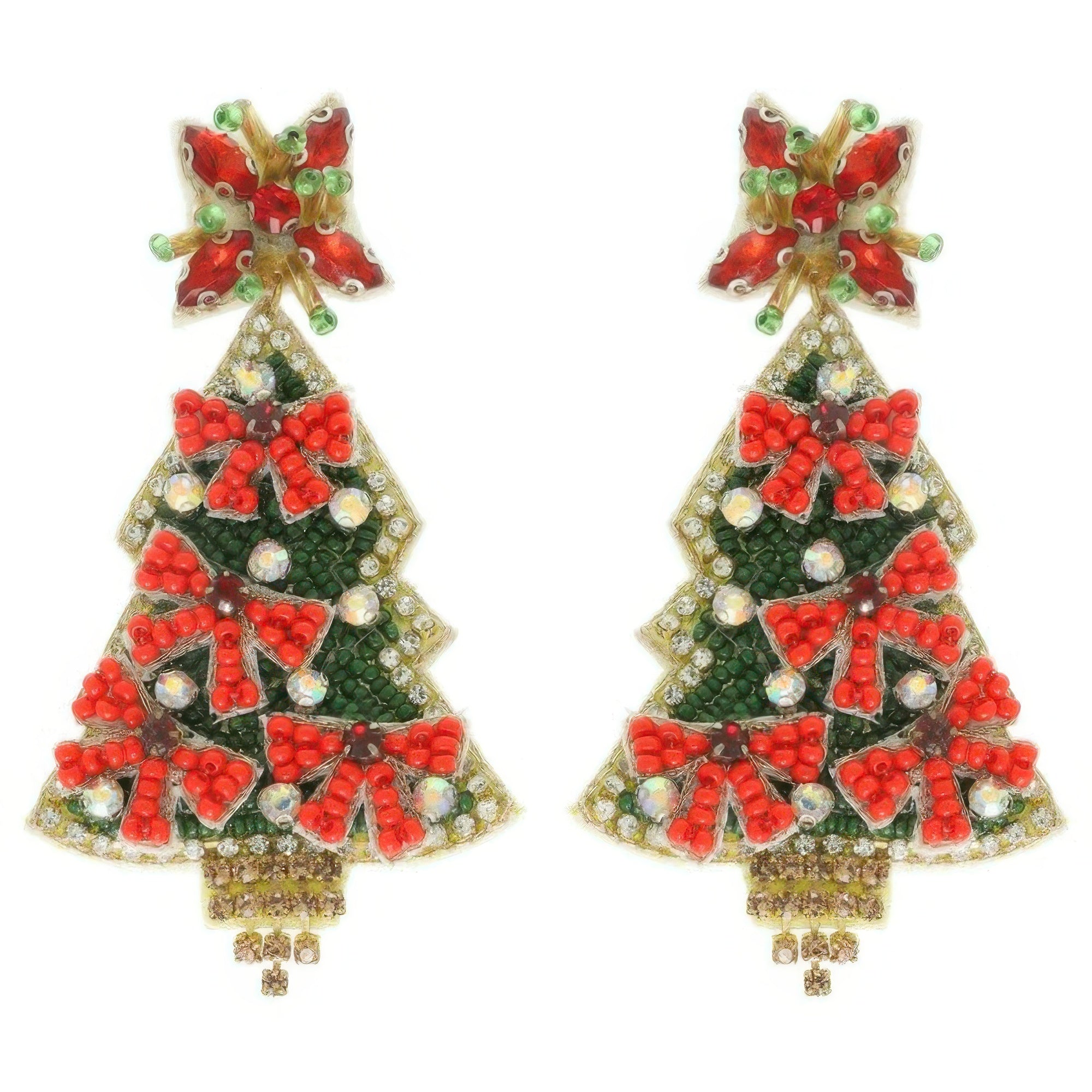 Bejeweled Christmas Tree Post Earrings - DressAffection