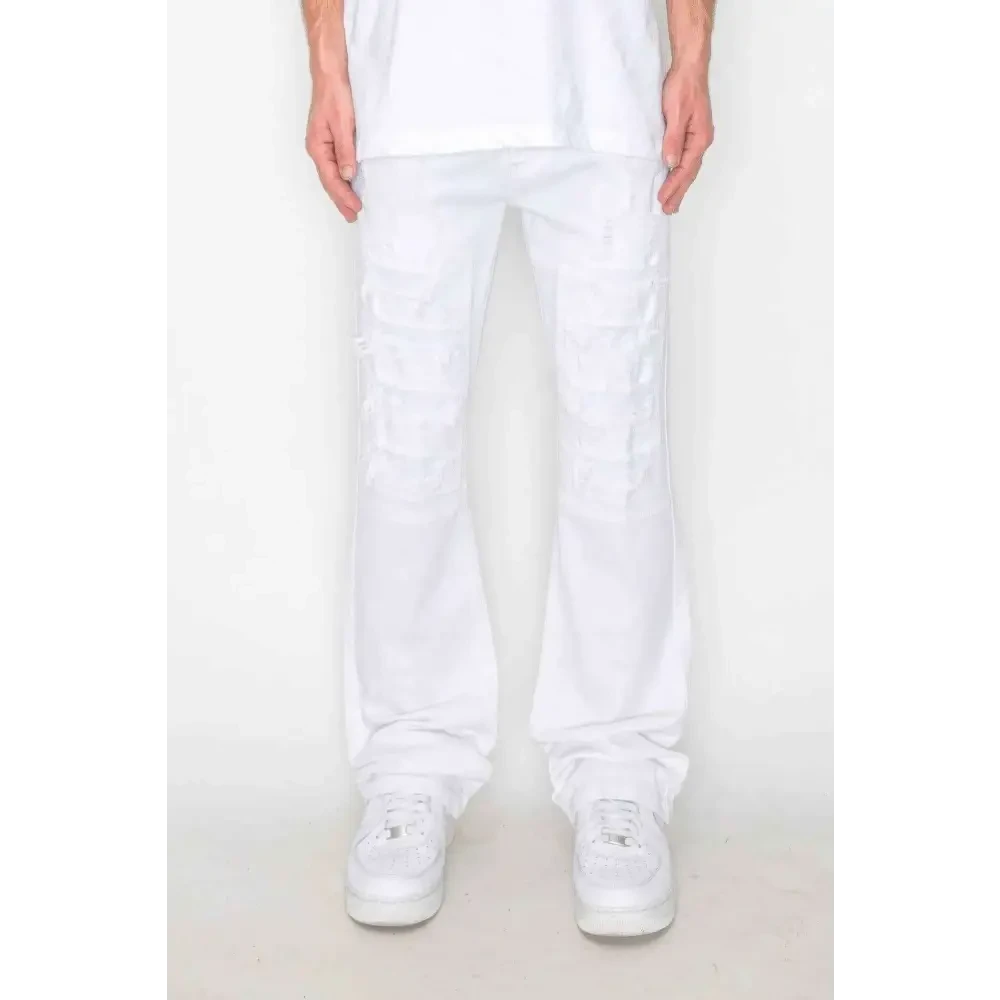 Bootcut Rip & Repair Colored Jeans - DressAffection