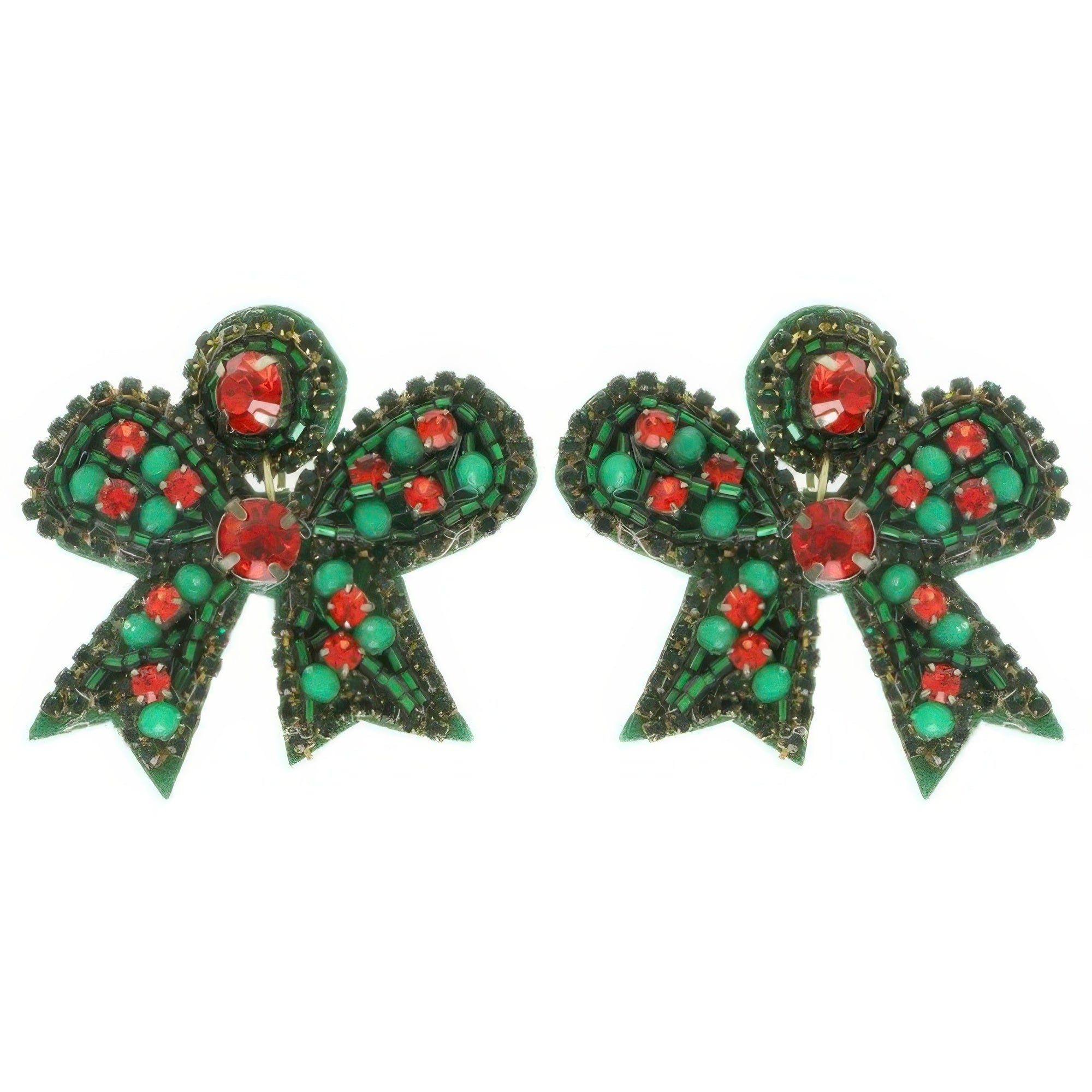 Christmas Bow Post Dangle Earrings - DressAffection