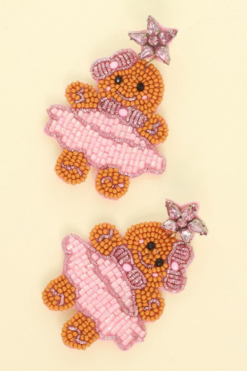 Christmas Gingerbread Ballerina Beaded Earrings - DressAffection