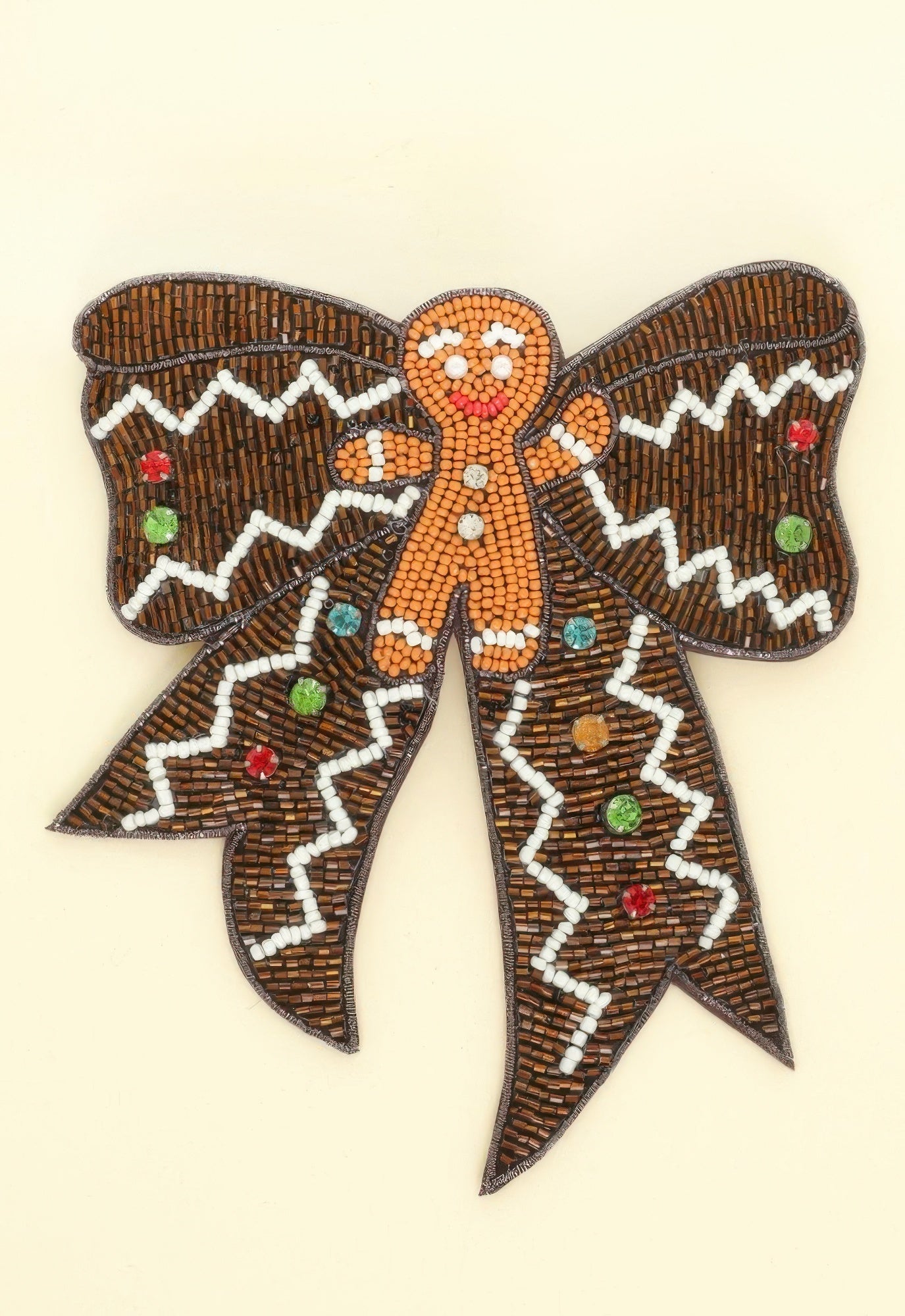 Christmas Gingerbread Bow Barrette Hair Clip - DressAffection