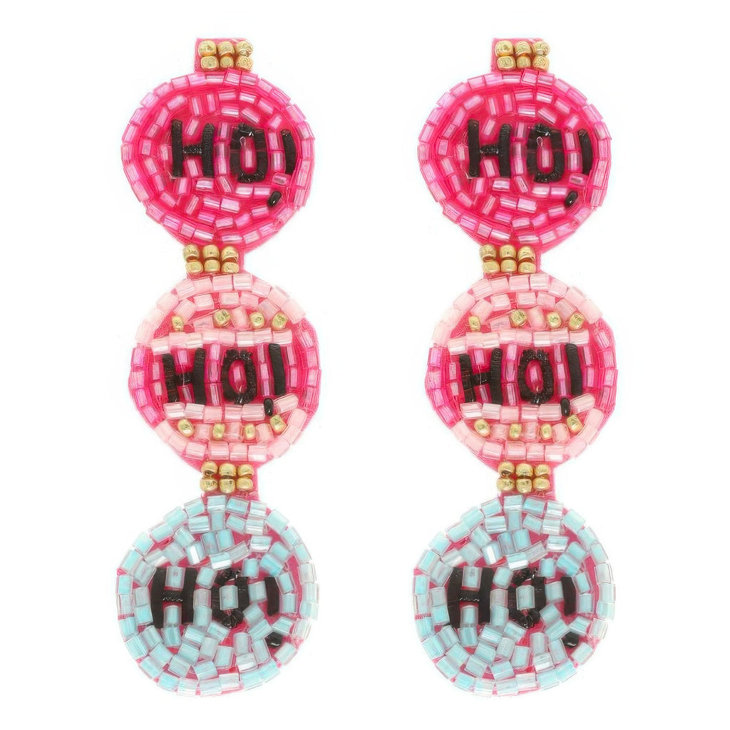 Christmas Hohoho Beaded Earrings - DressAffection