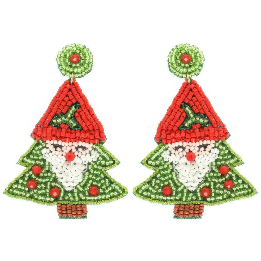 Christmas Santa Tree Post Earrings - DressAffection