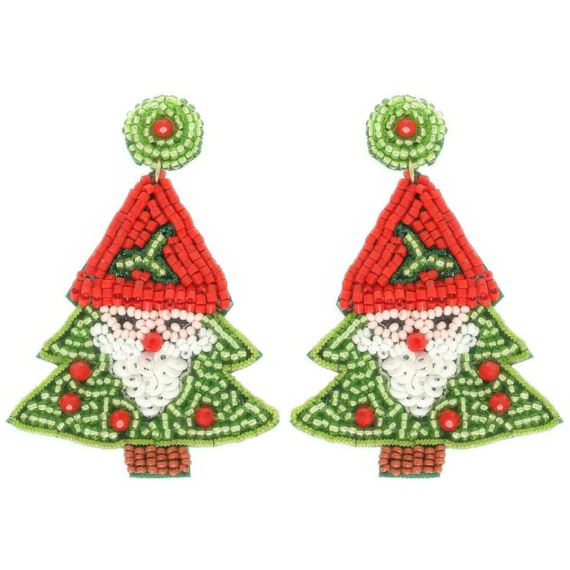 Christmas Santa Tree Post Earrings - DressAffection