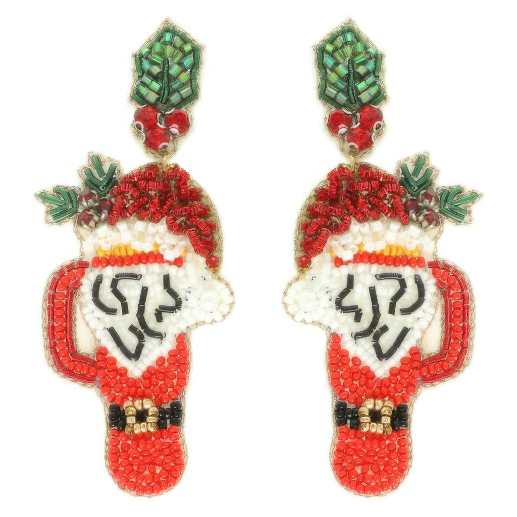 Christmas Santa's Cup Post Earrings - DressAffection