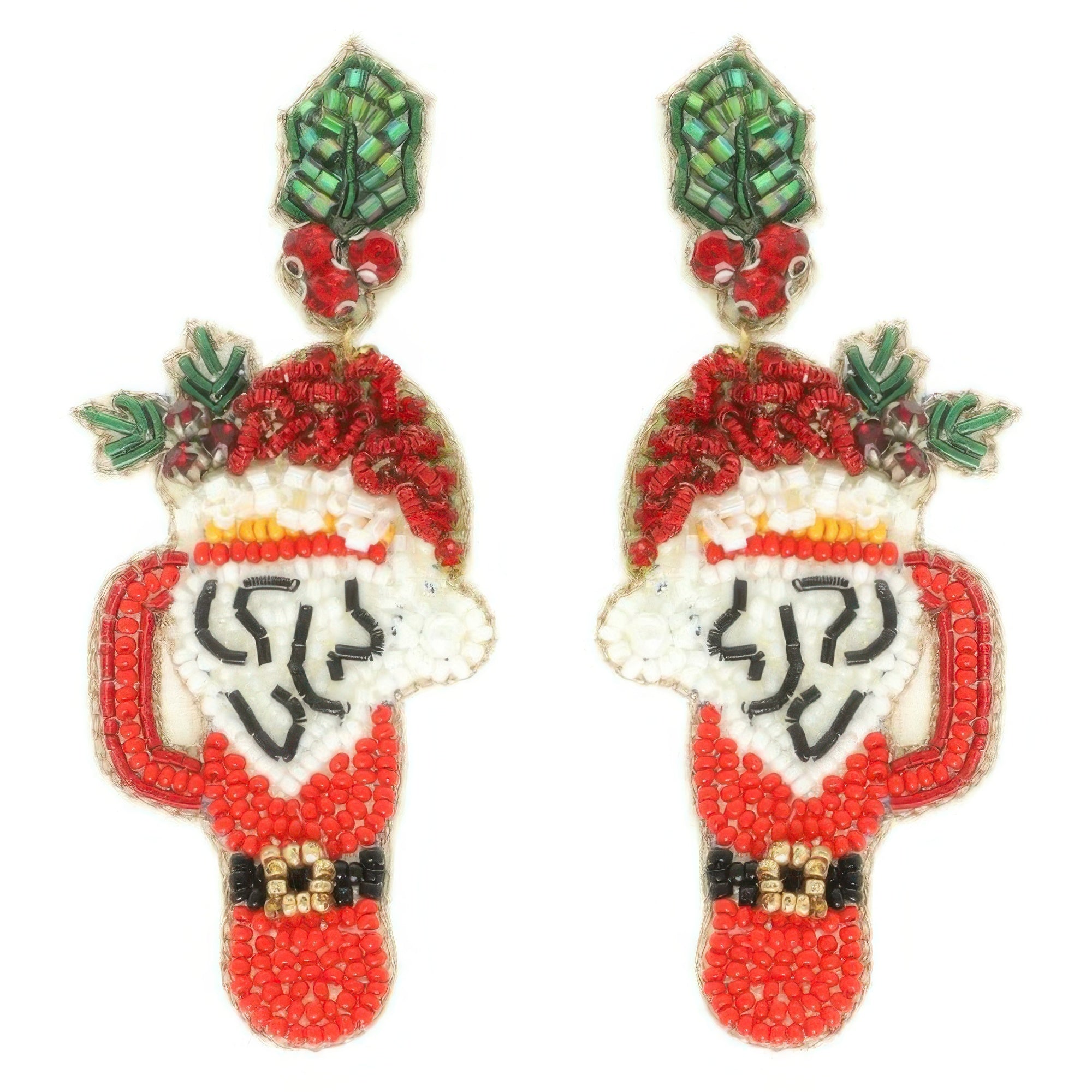 Christmas Santa's Cup Post Earrings - DressAffection