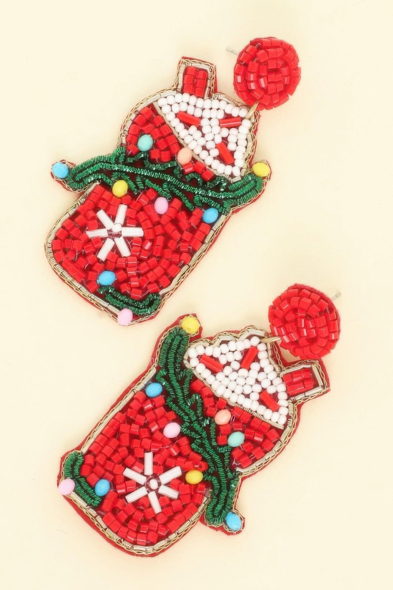 Christmas Santa's Cup Post Earrings - DressAffection