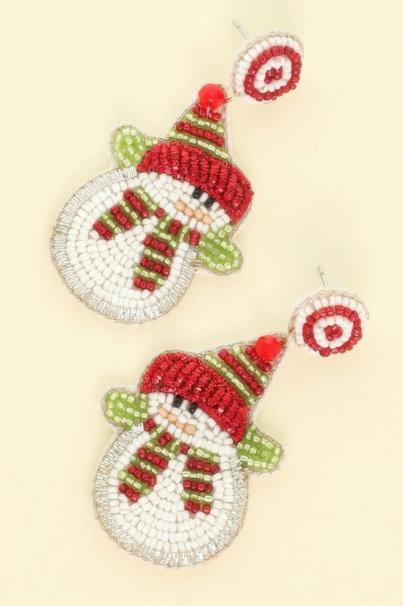 Christmas Scarfed Snowman Post Earrings - DressAffection