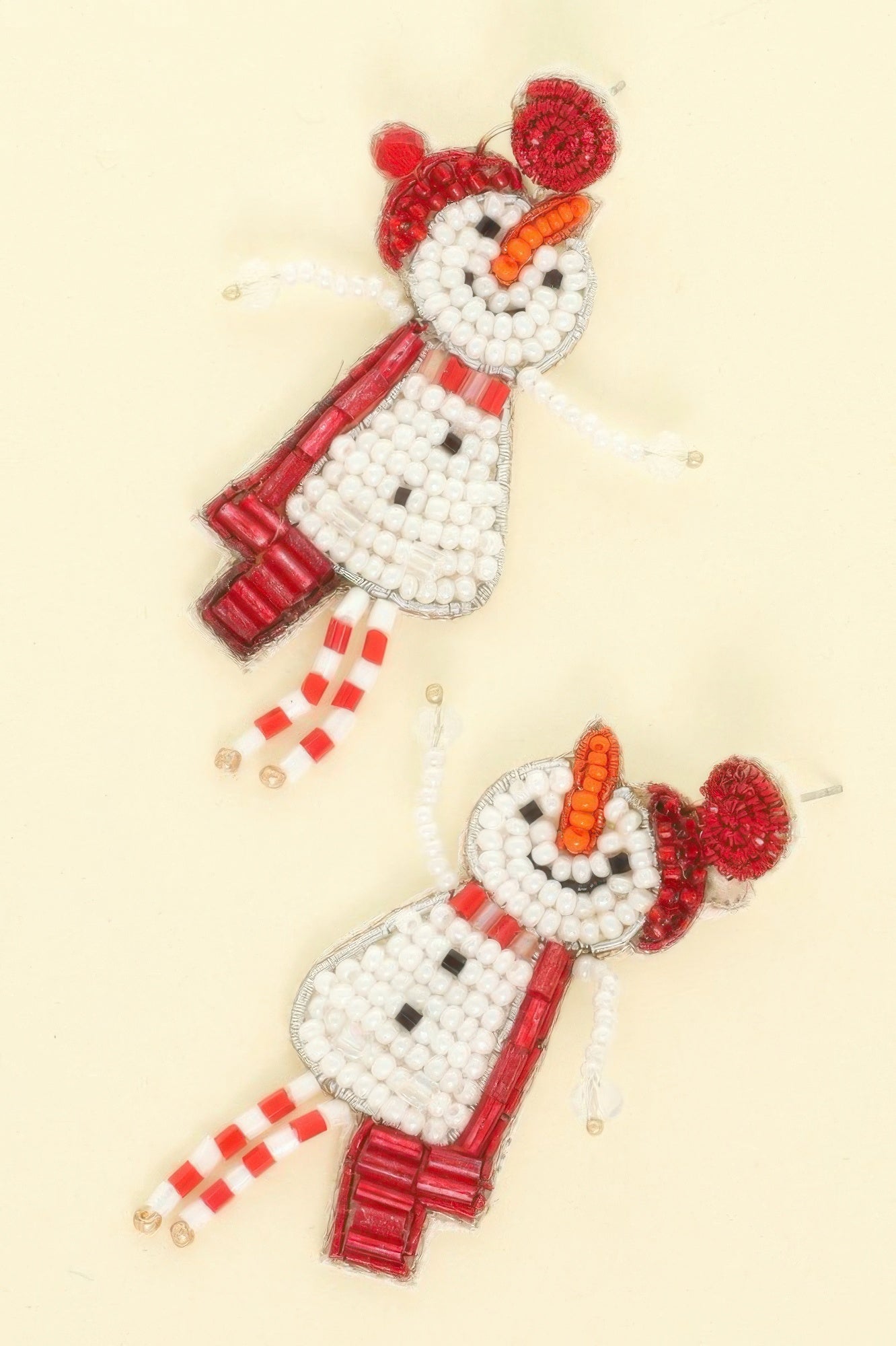 Christmas Scarfed Snowman Post Earrings - DressAffection
