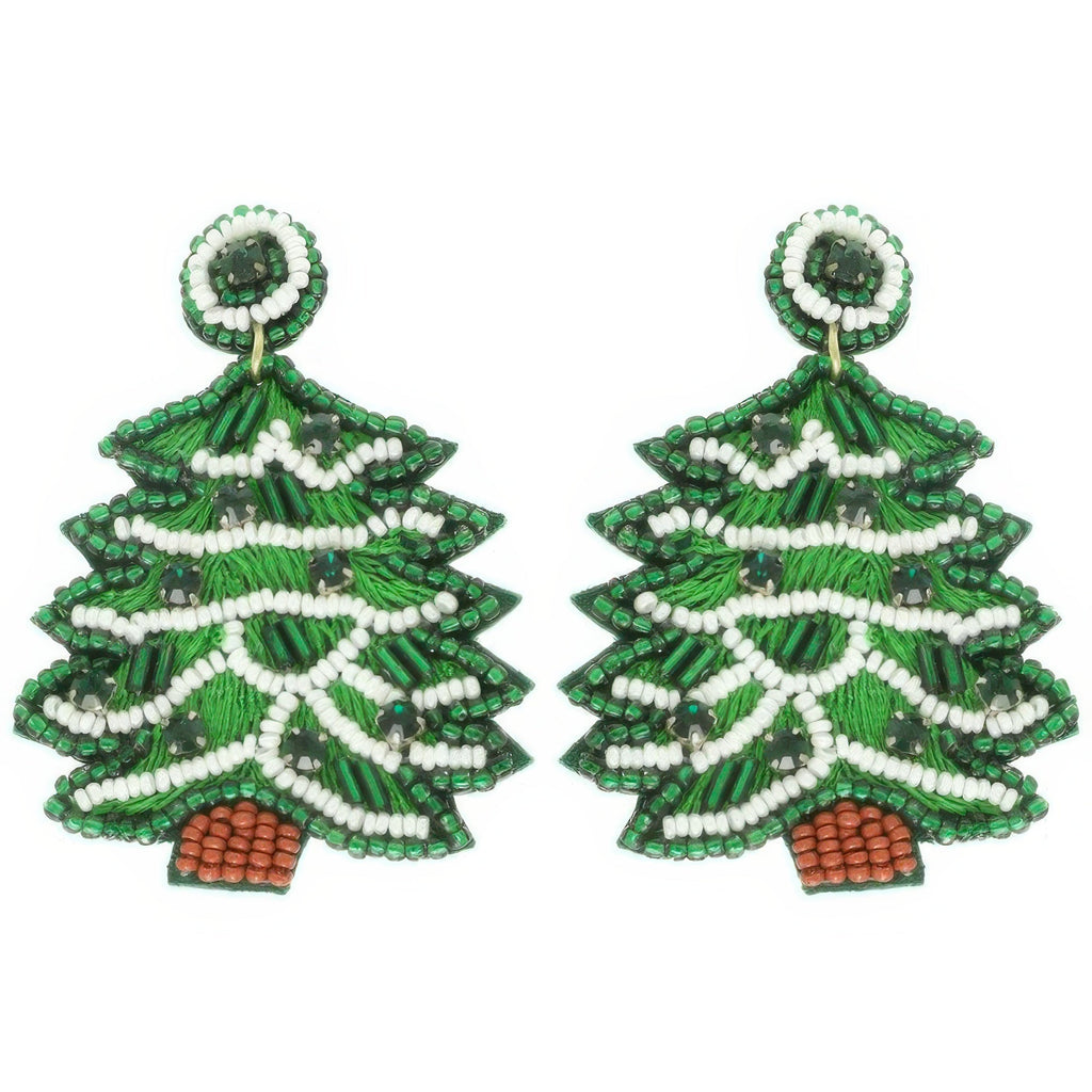 Christmas Tree Post Dangle Earrings - DressAffection
