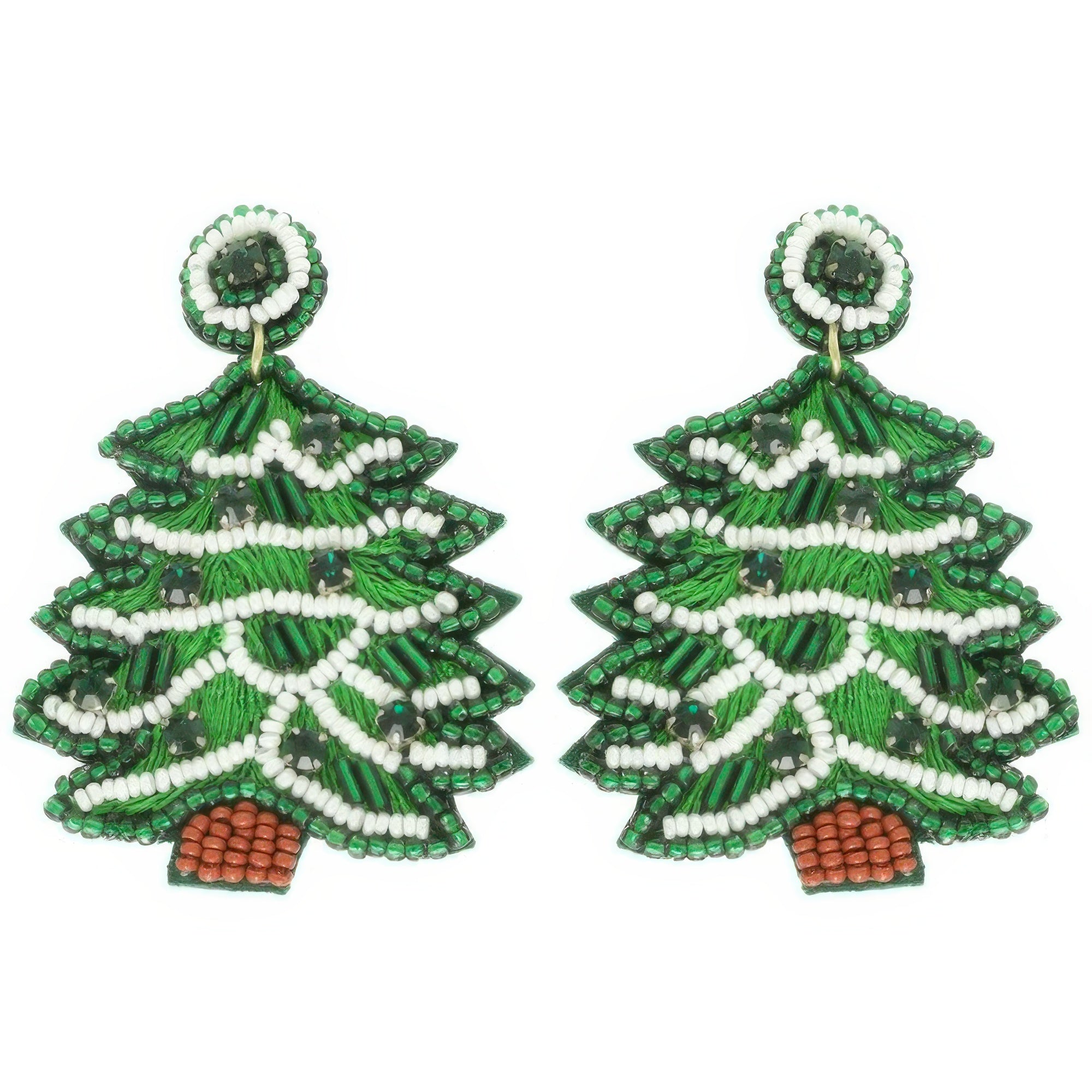 Christmas Tree Post Dangle Earrings - DressAffection