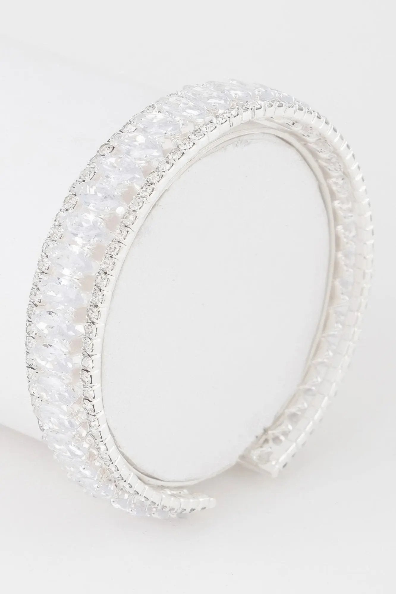 Classic Crystal Bar Cuff Bracelet - DressAffection