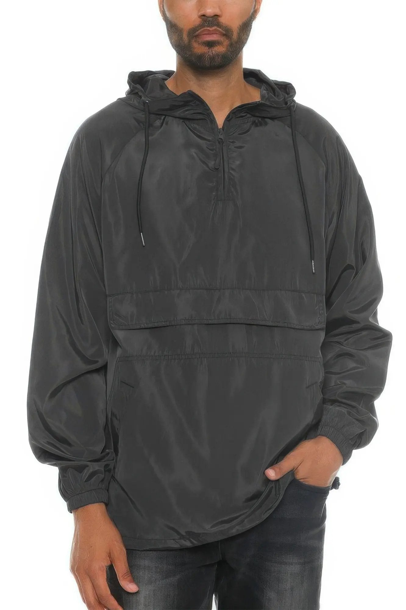 Color Block Anorak Jacket Pullover Windbreaker - DressAffection