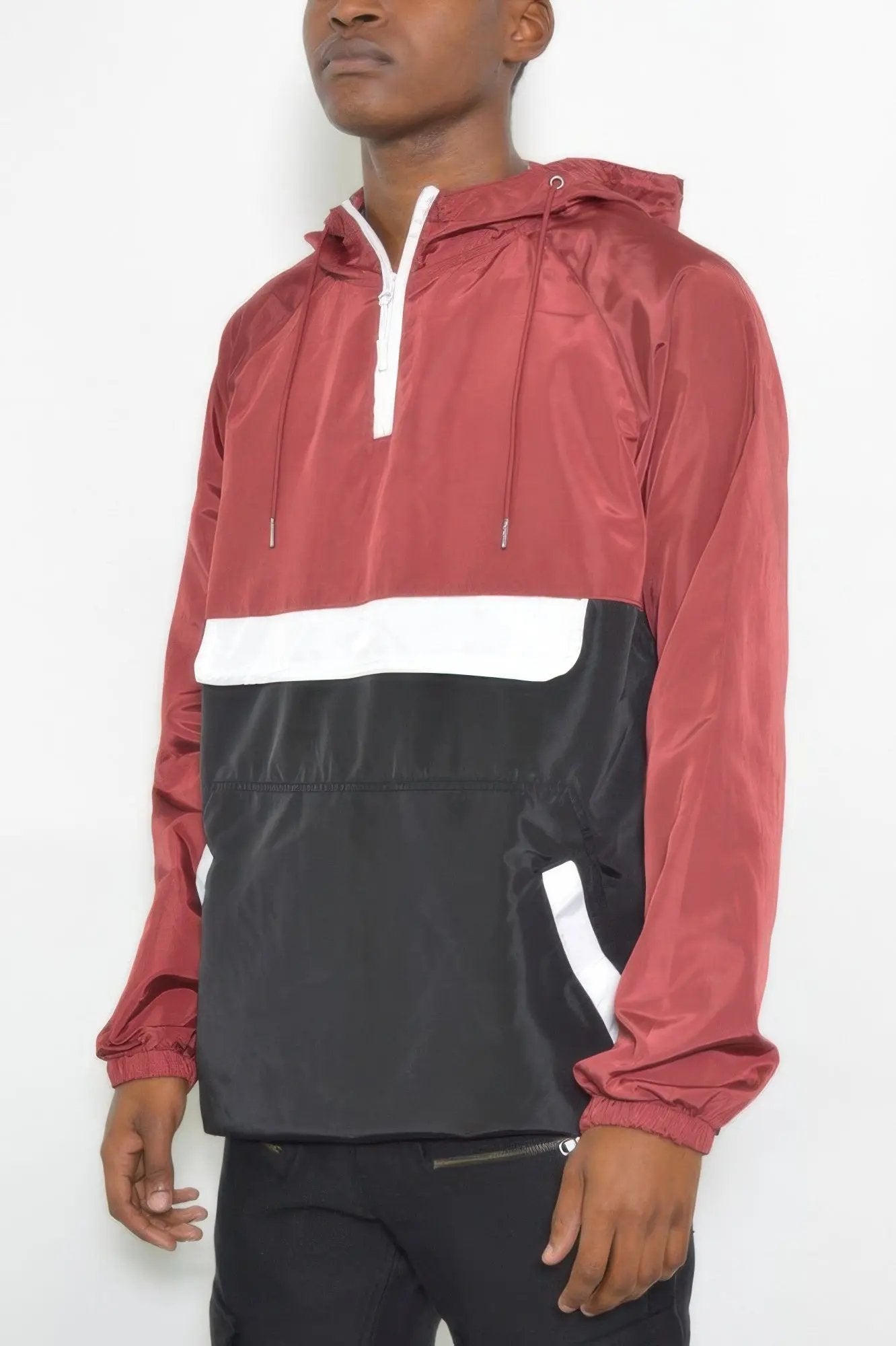 Color Block Anorak Jacket Pullover Windbreaker - DressAffection