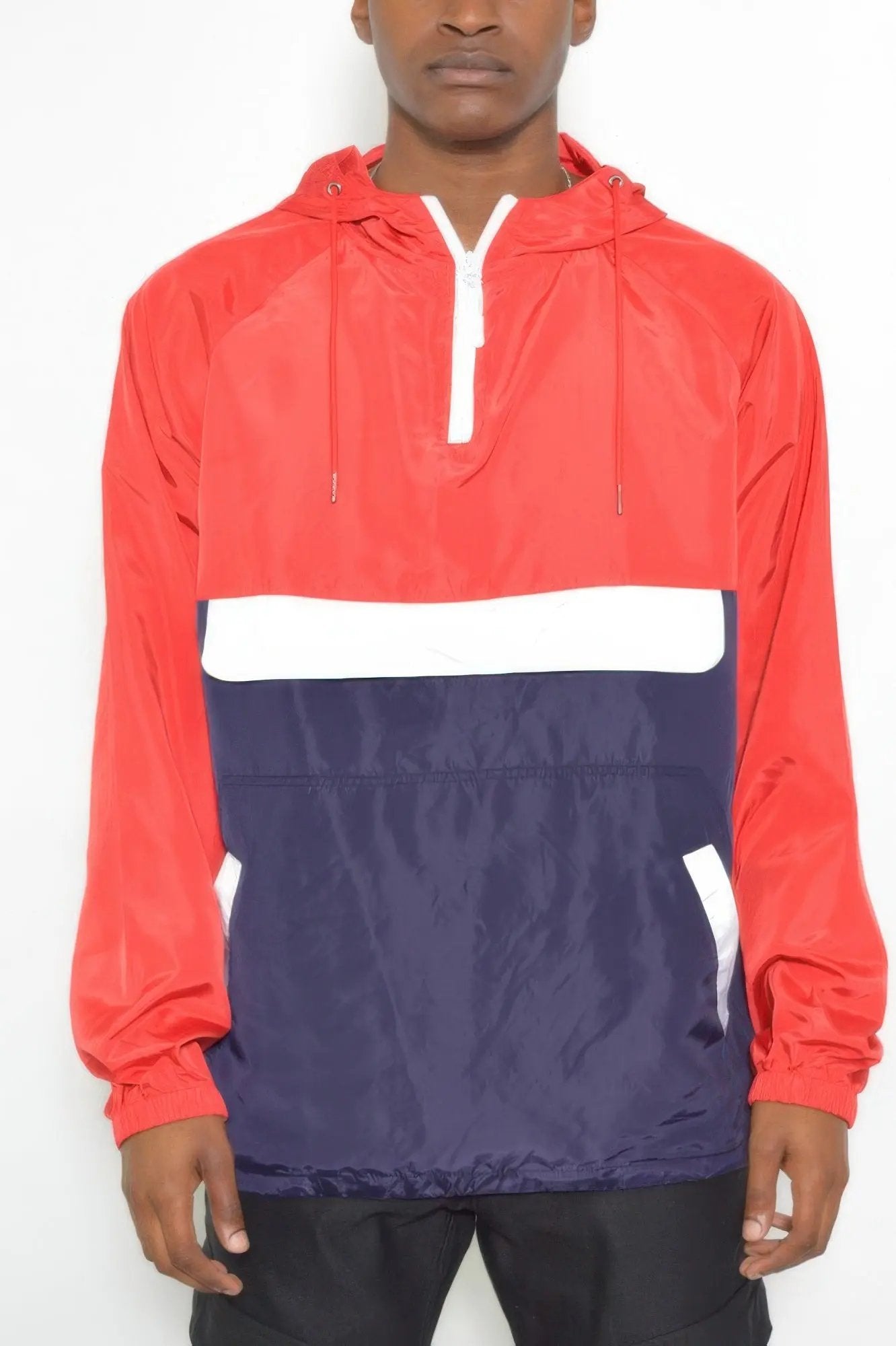 Color Block Anorak Jacket Pullover Windbreaker - DressAffection