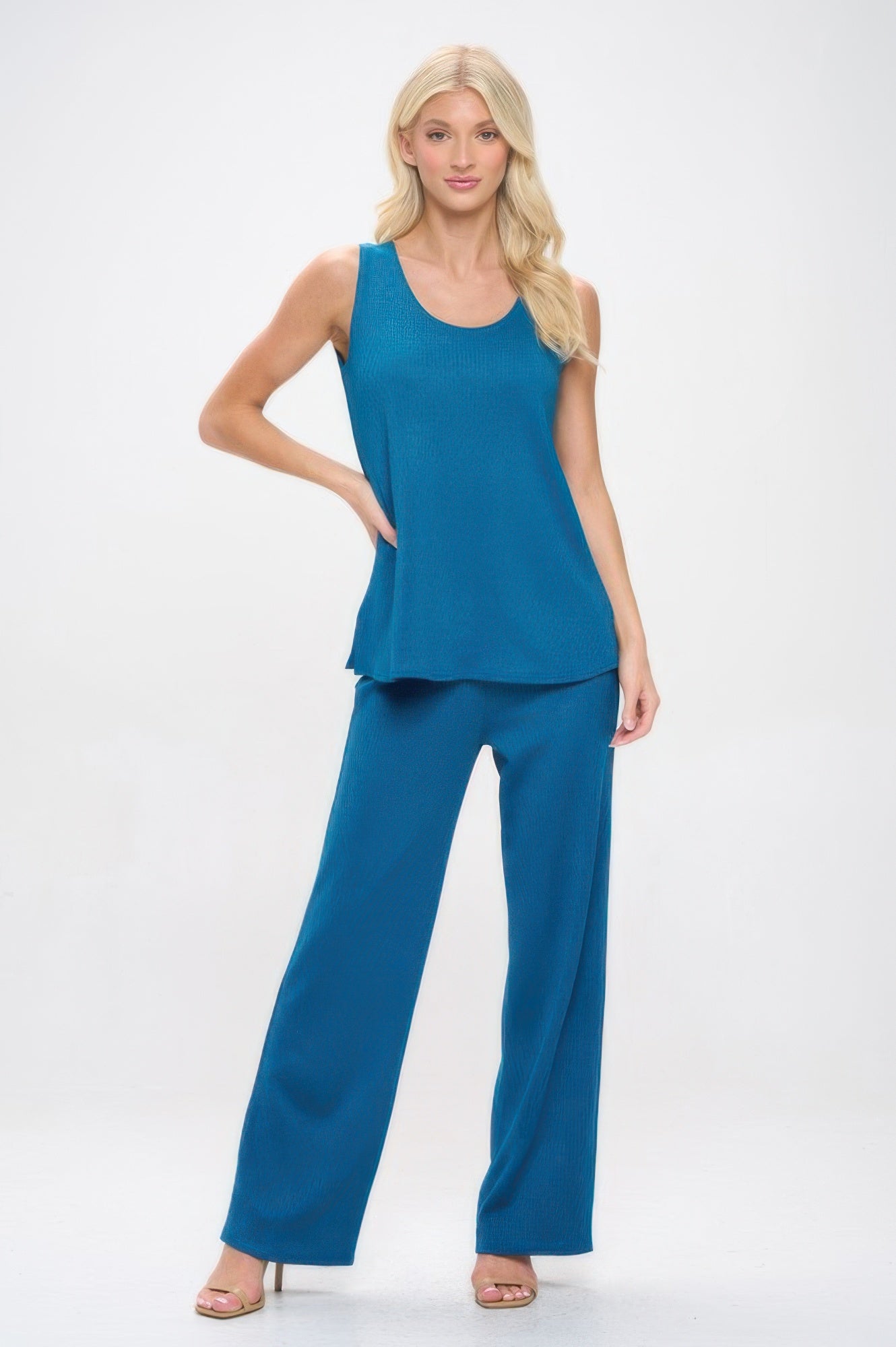 Cotton Acetate Flared Pants - DressAffection