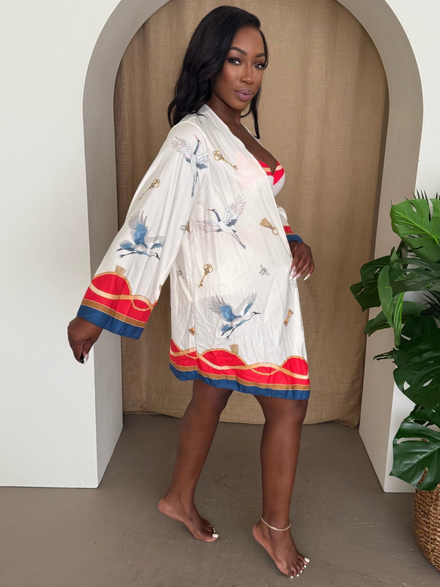 Crane Key Kimono - DressAffection