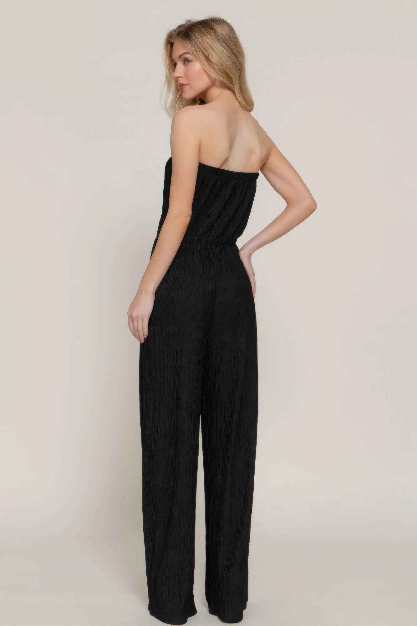 Crinkle Knit Tube Jumpsuit