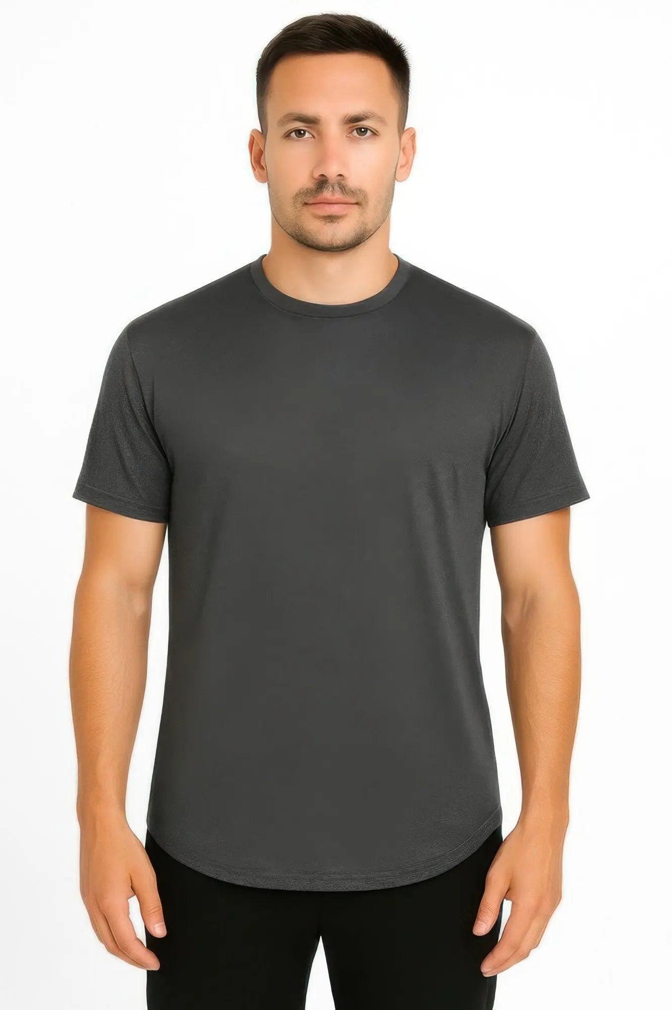 Curved Athletic Sports T-shirt - DressAffection