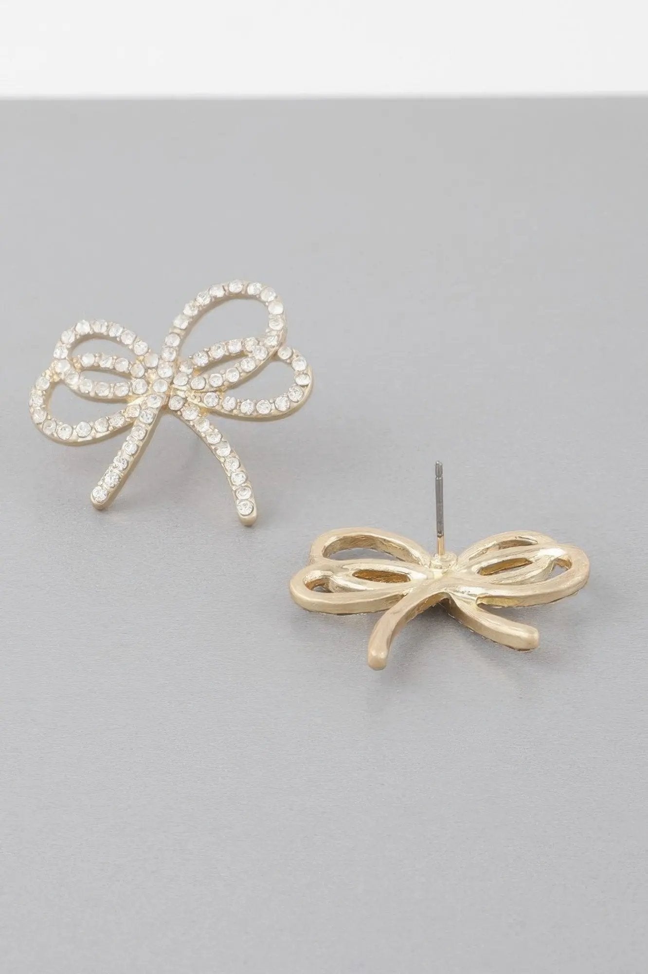 Double Jeweled Ribbon Earrings - DressAffection