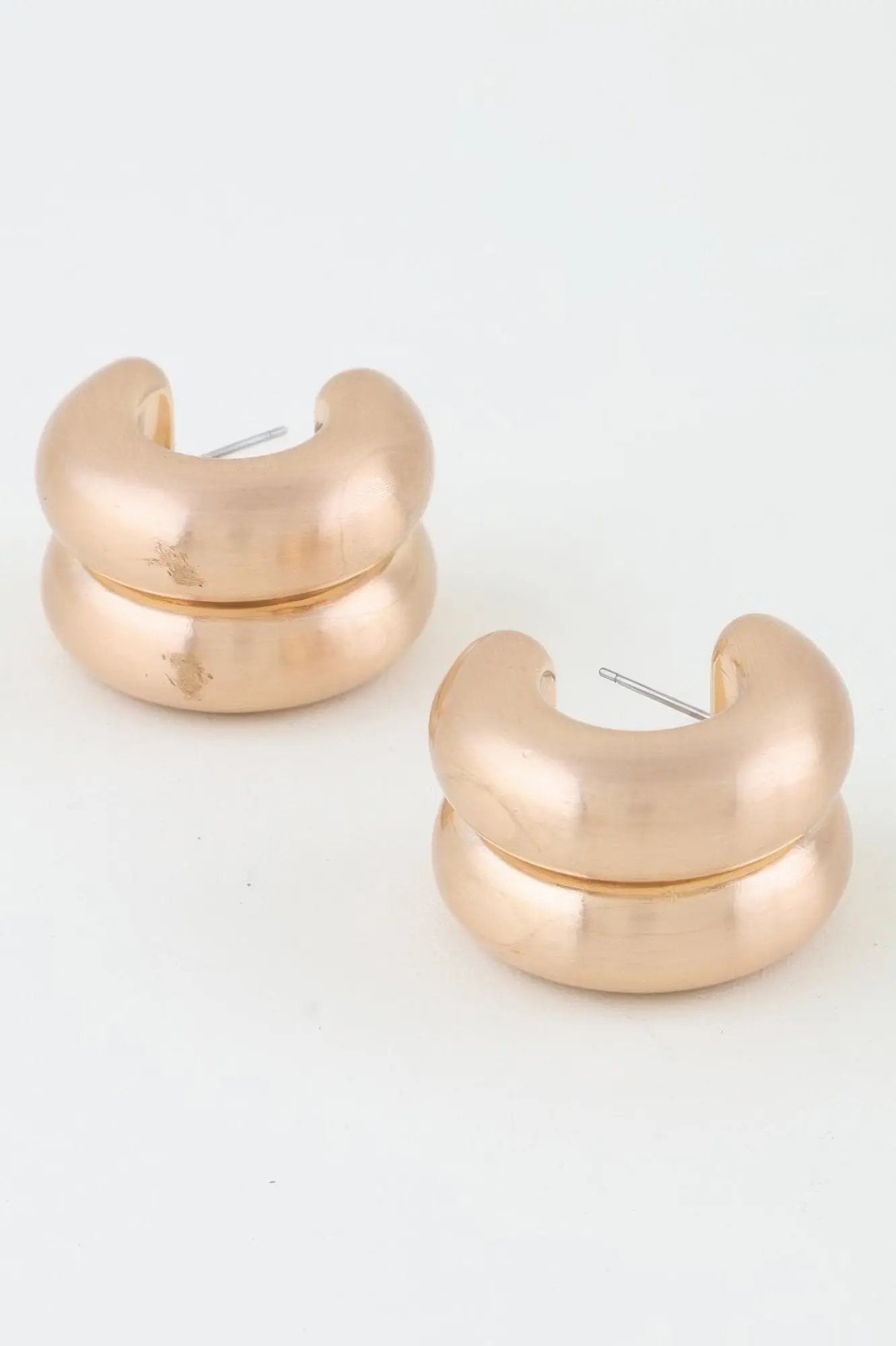 Double Matte Hoop Earrings - DressAffection