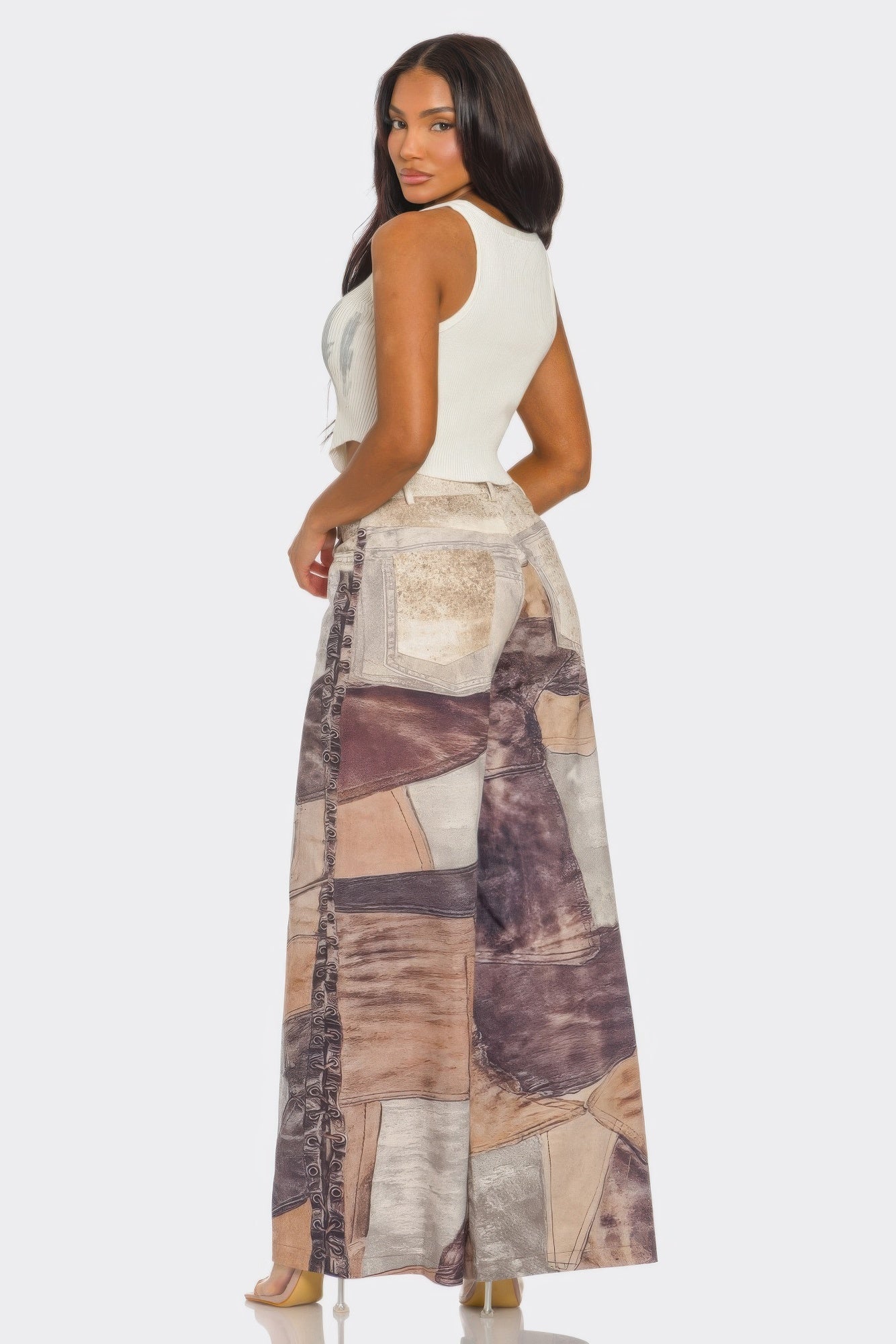 Fabric Printed Pants - DressAffection