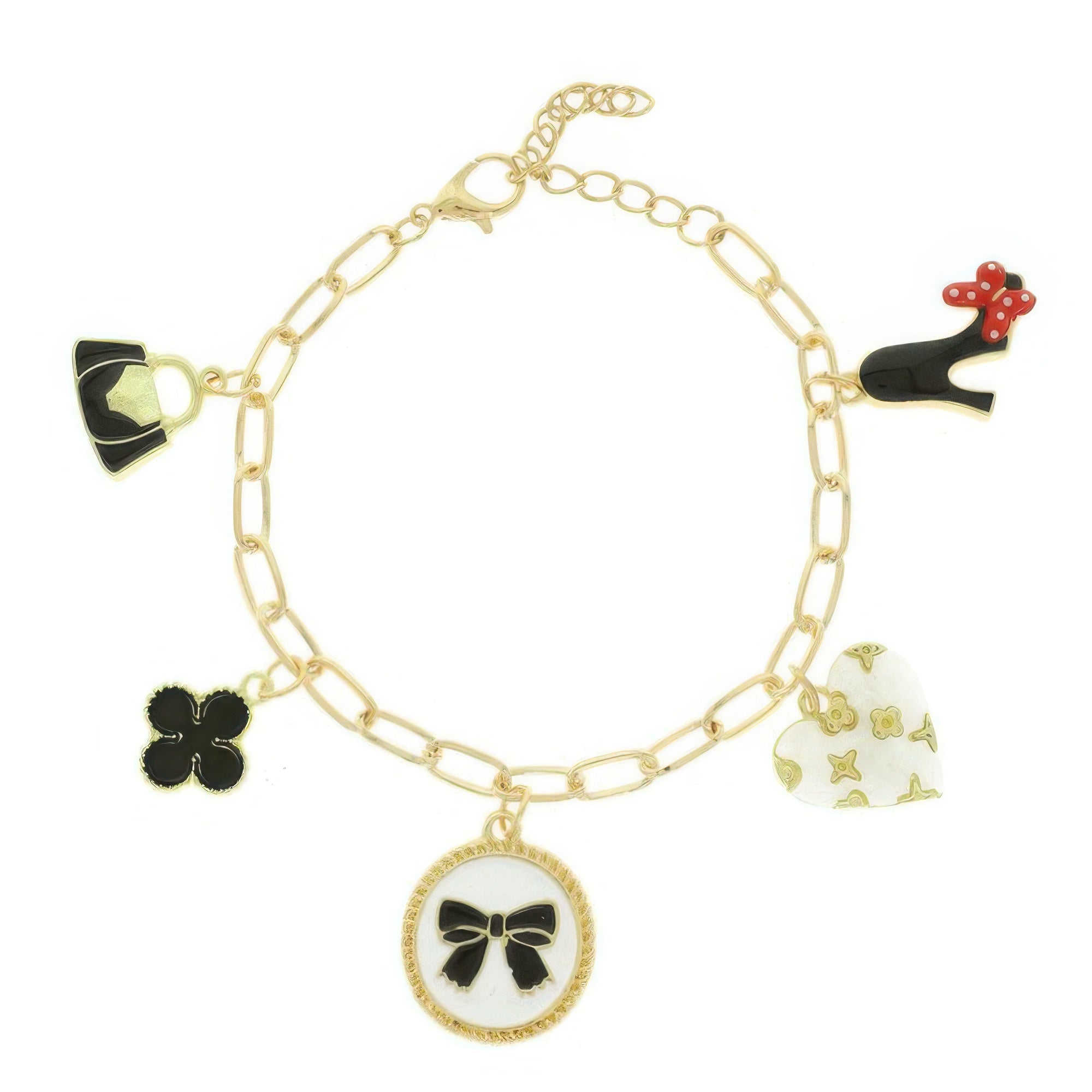 Fashionista Theme Charm Bracelet - DressAffection