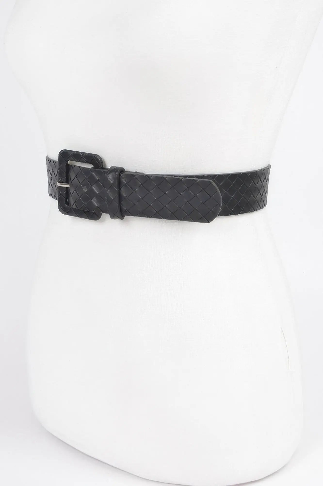 Faux Leather Braided Embossed Belt - DressAffection