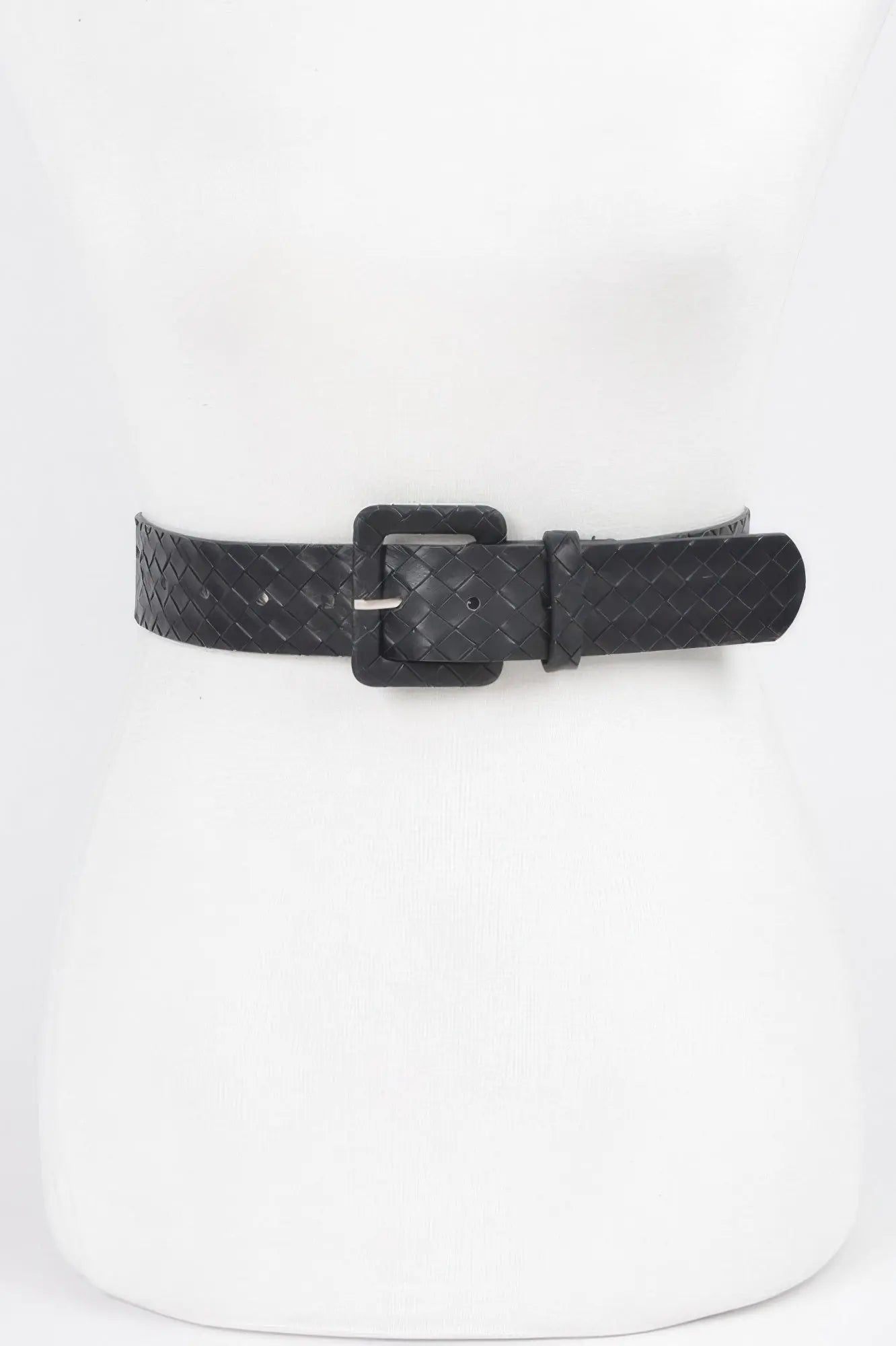 Faux Leather Braided Embossed Belt - DressAffection