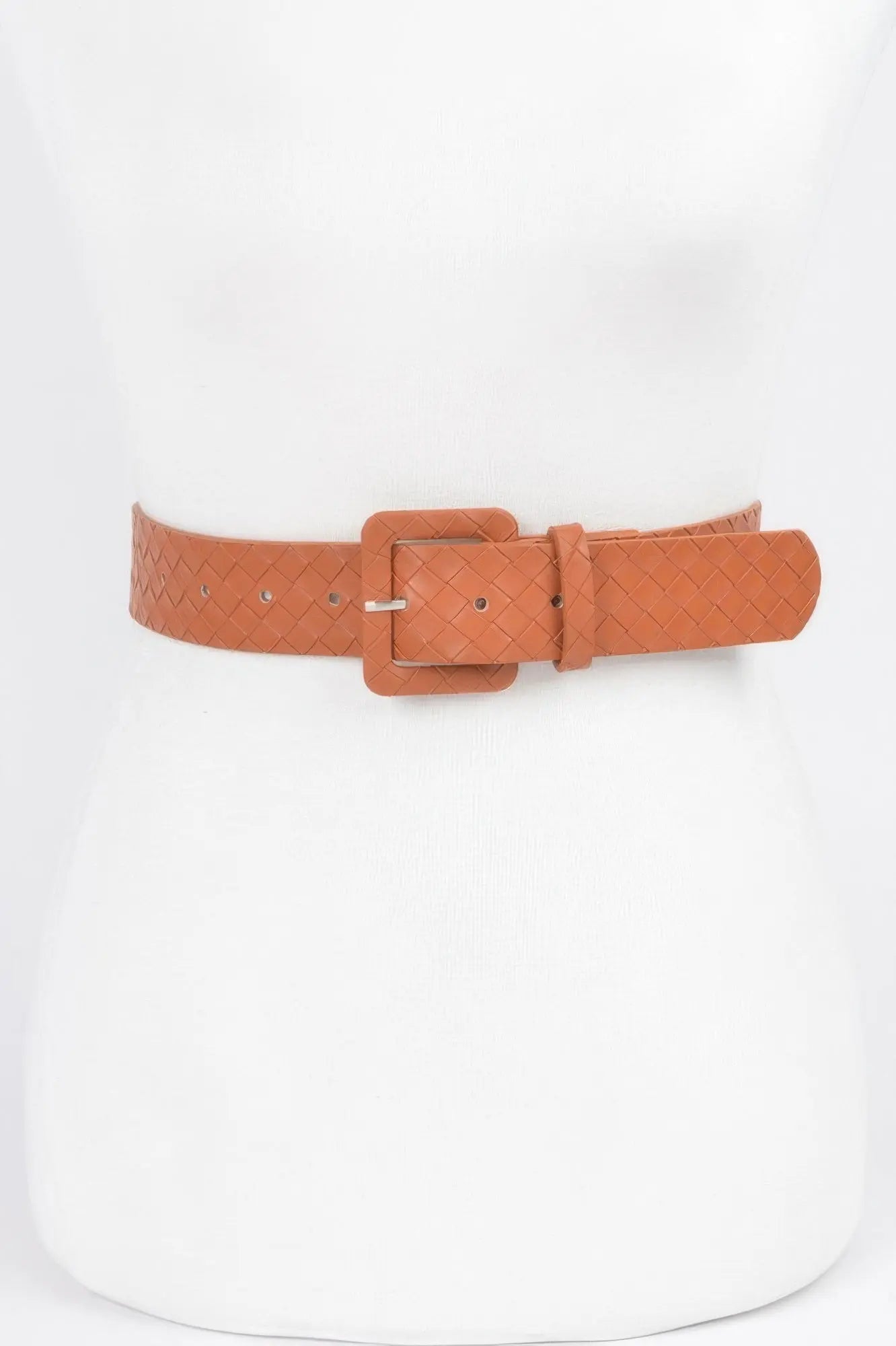 Faux Leather Braided Embossed Belt - DressAffection