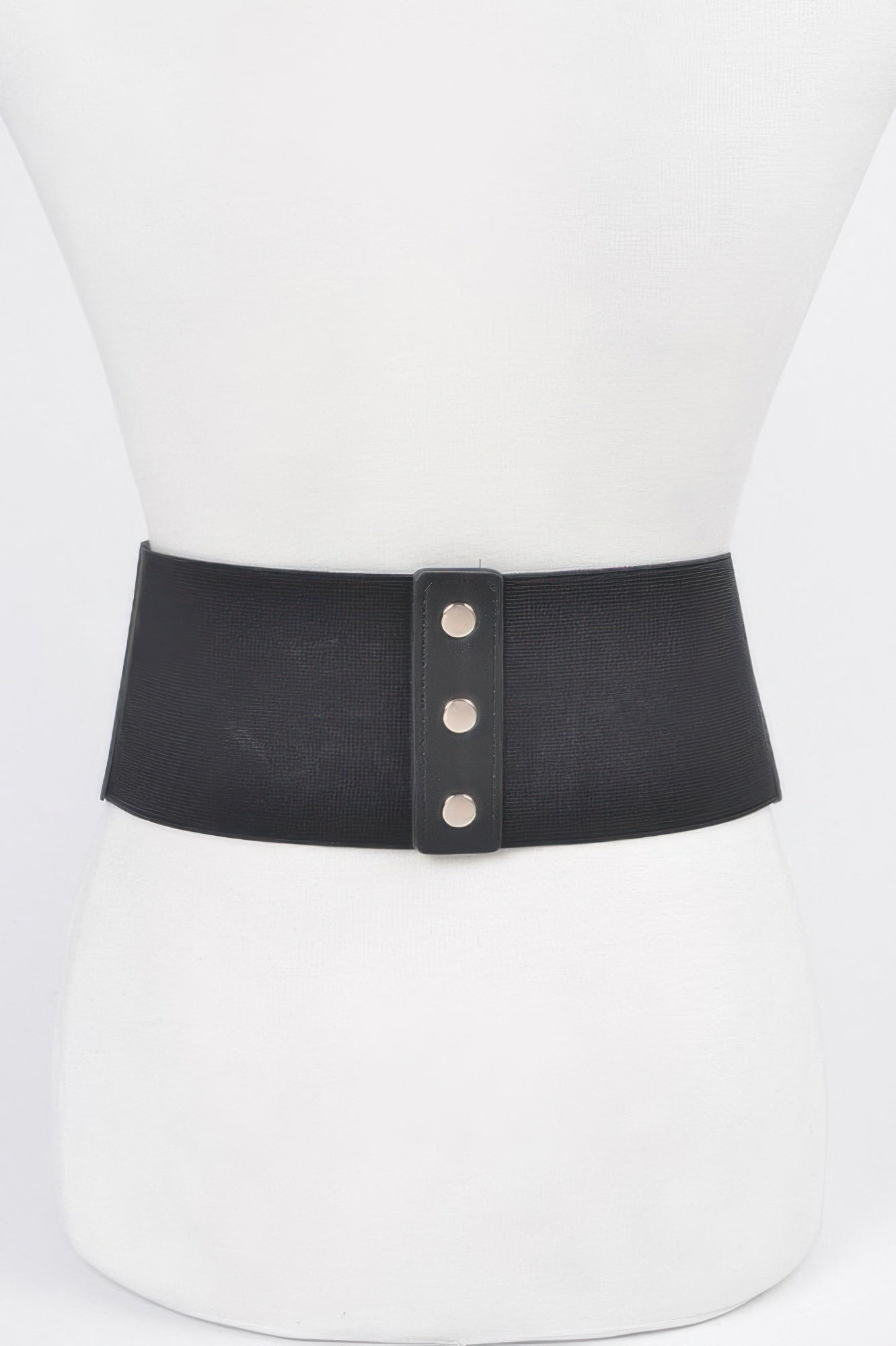Faux Leather Corset Wide Elastic Belt - DressAffection