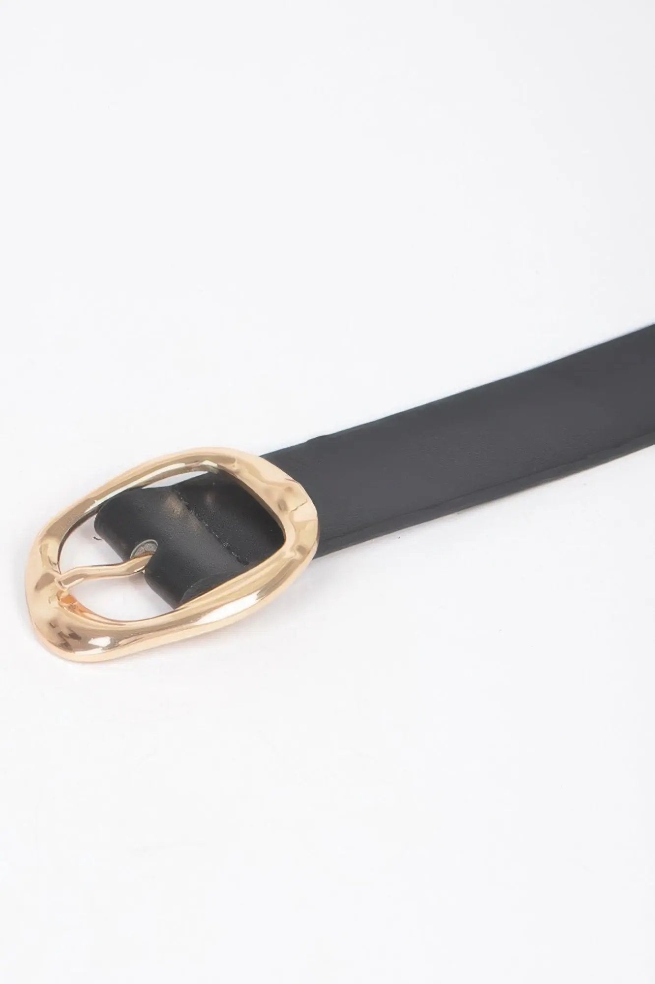 Faux Leather Metal Buckle Belt - DressAffection