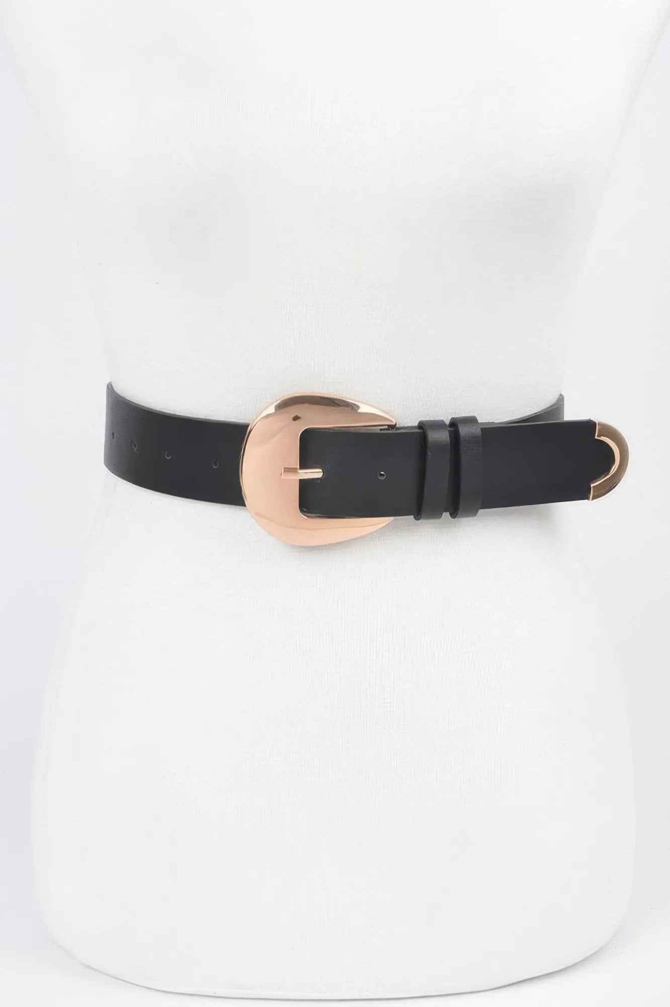 Faux Leather Metal Buckle Belt