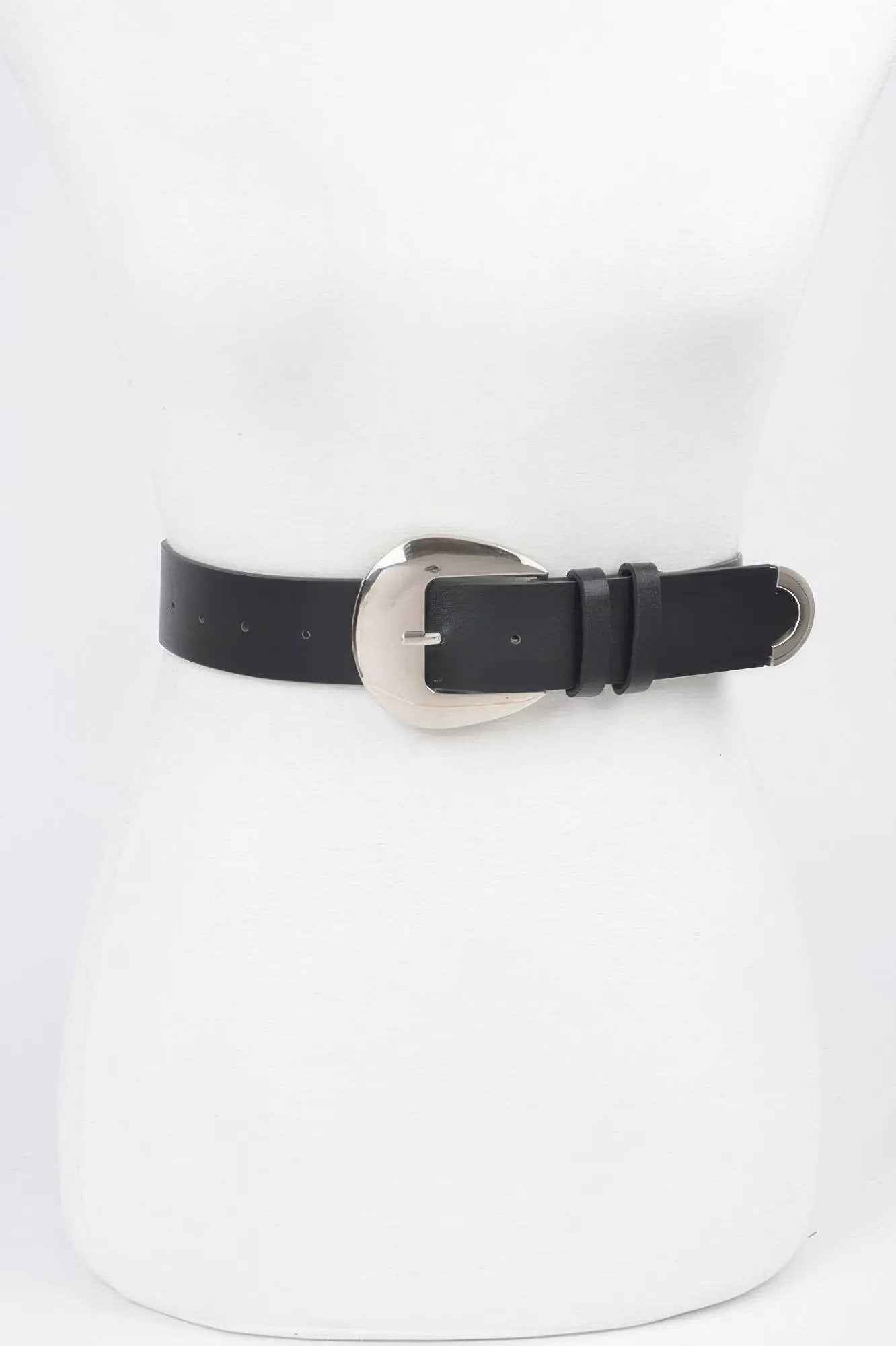 Faux Leather Metal Buckle Belt