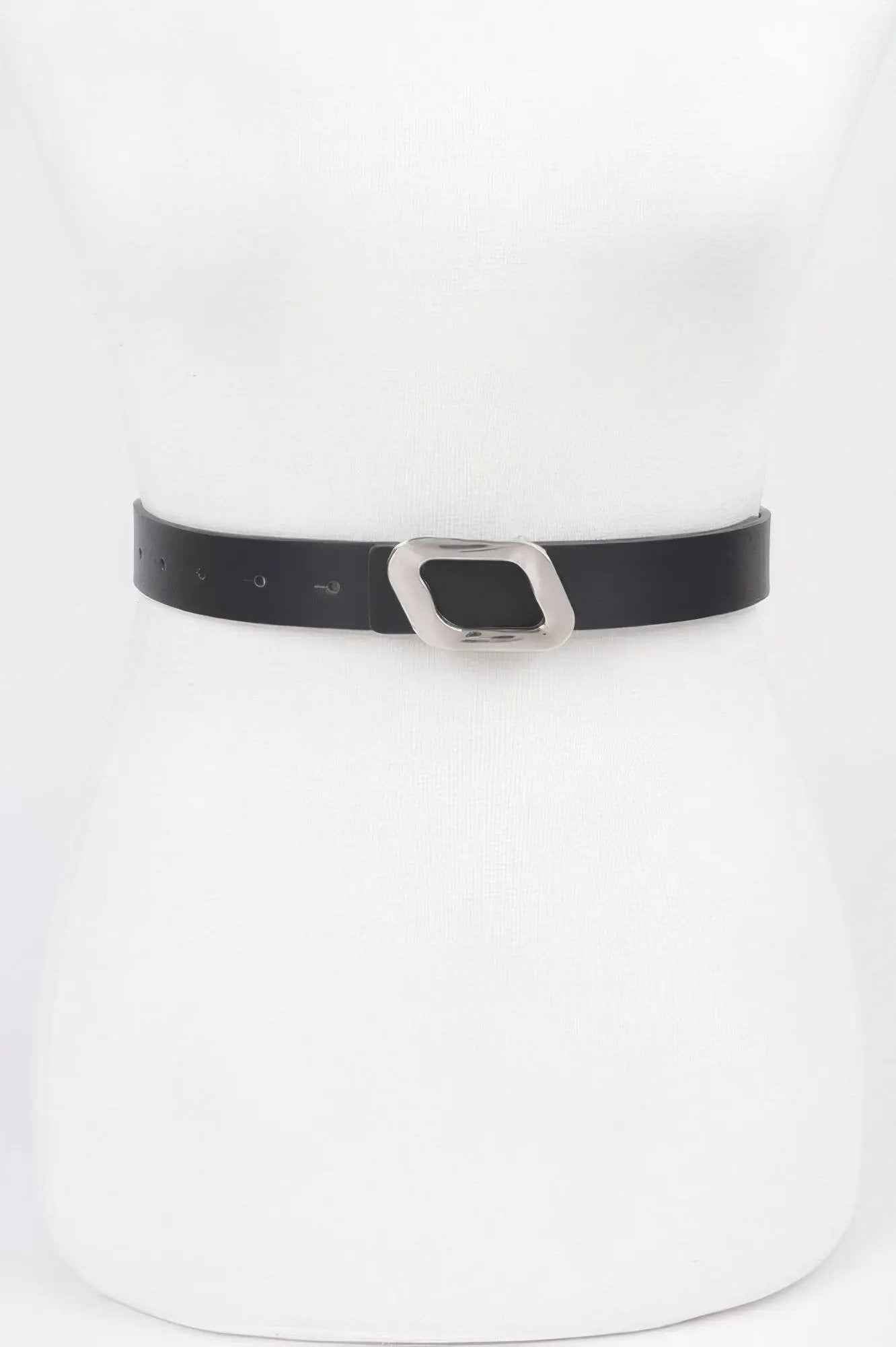 Faux Leather Metal Buckle Belt