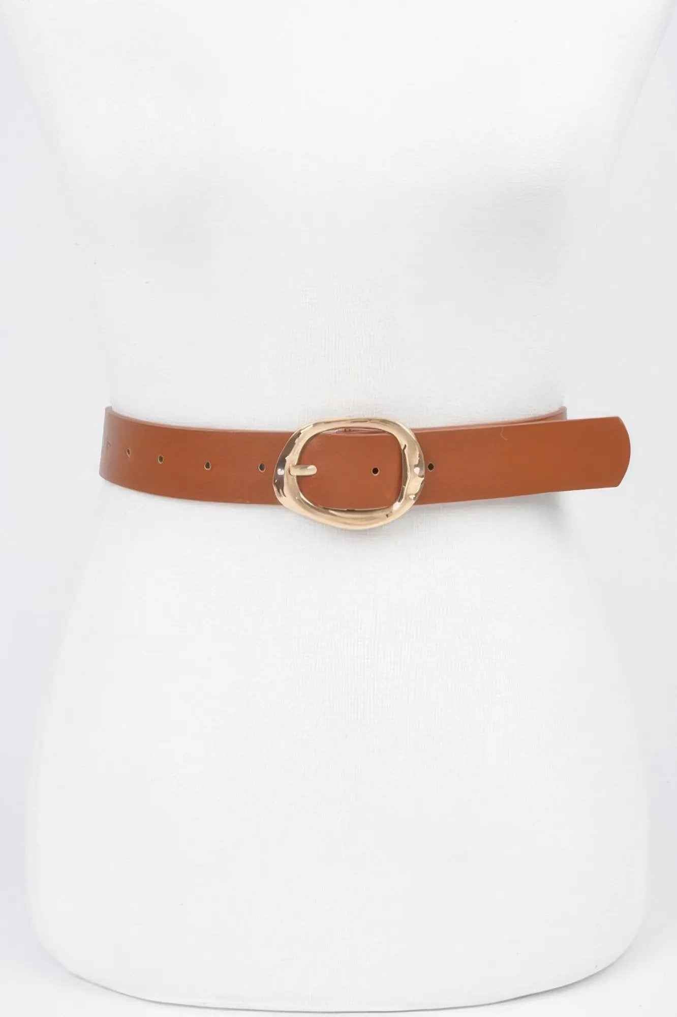 Faux Leather Metal Buckle Belt