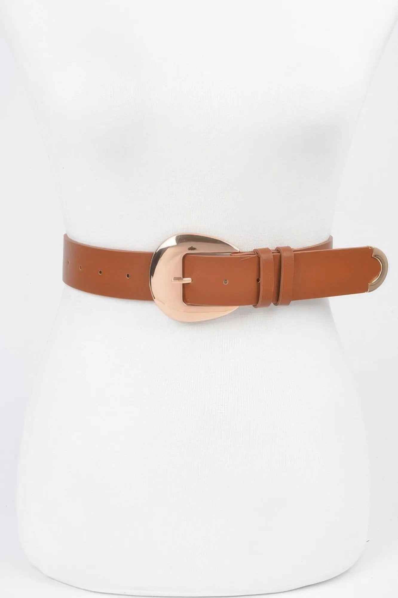 Faux Leather Metal Buckle Belt