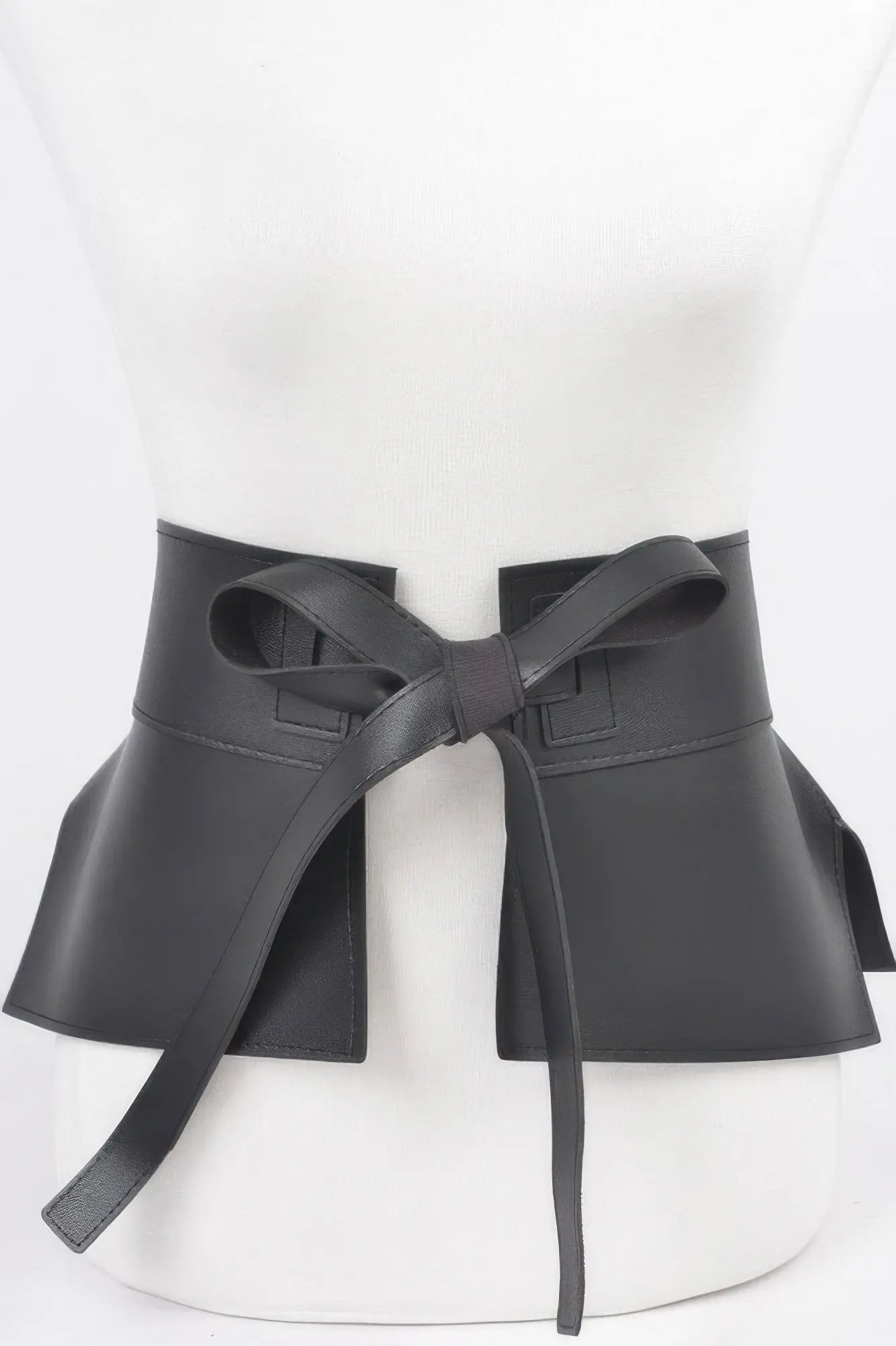 Faux Leather Skirt Belt - DressAffection