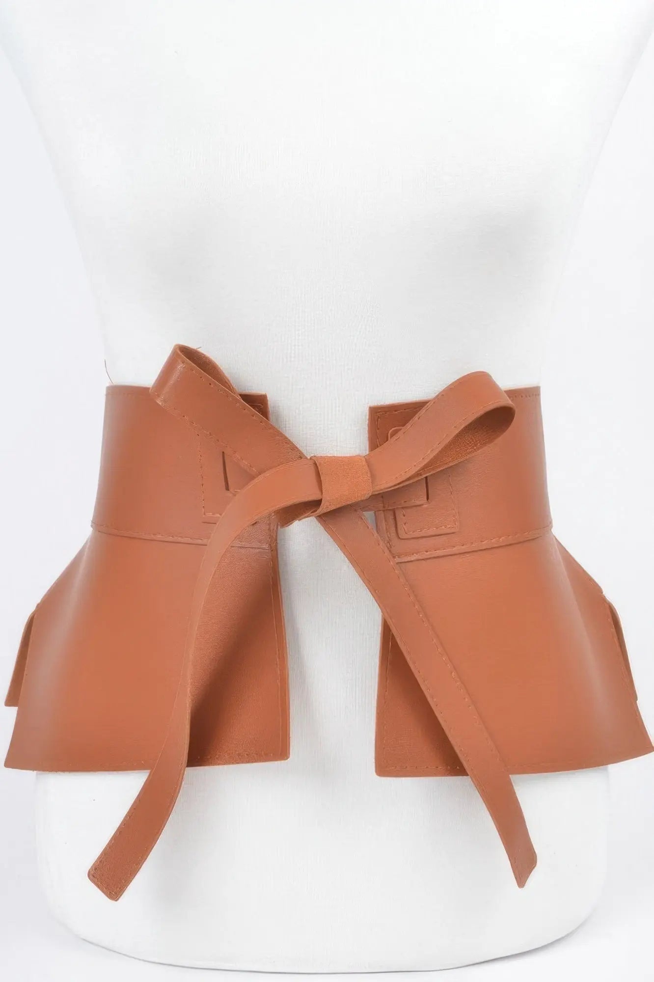Faux Leather Skirt Belt - DressAffection