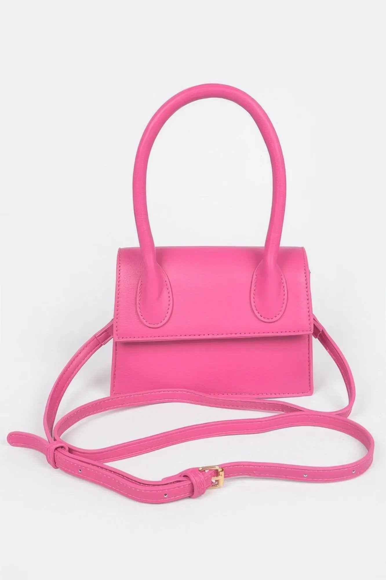 Faux Leather Top Handle Bag
