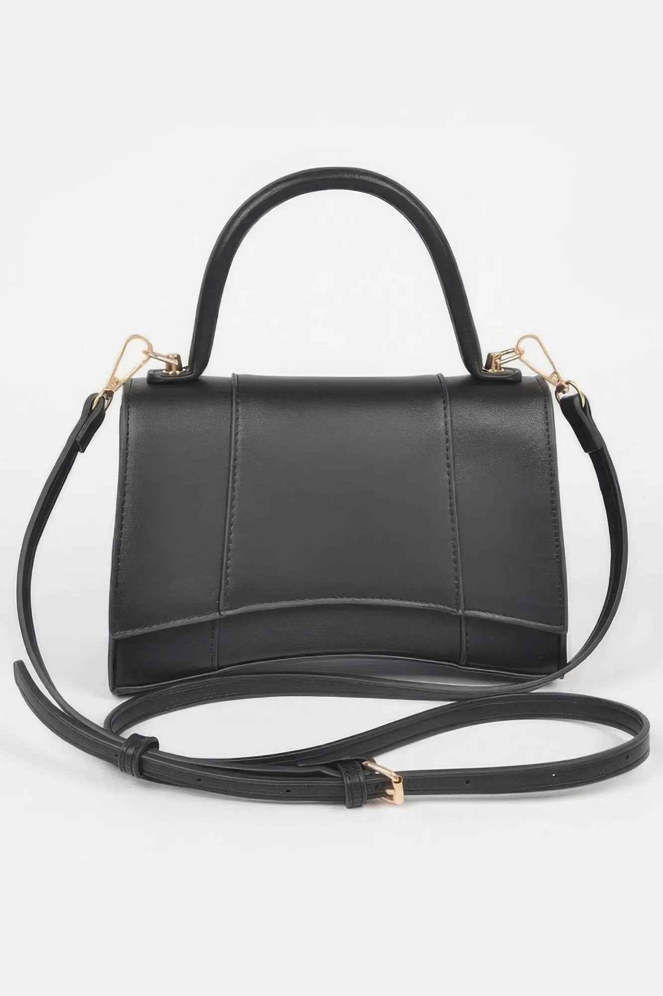 Faux Leather Top Handle Bag