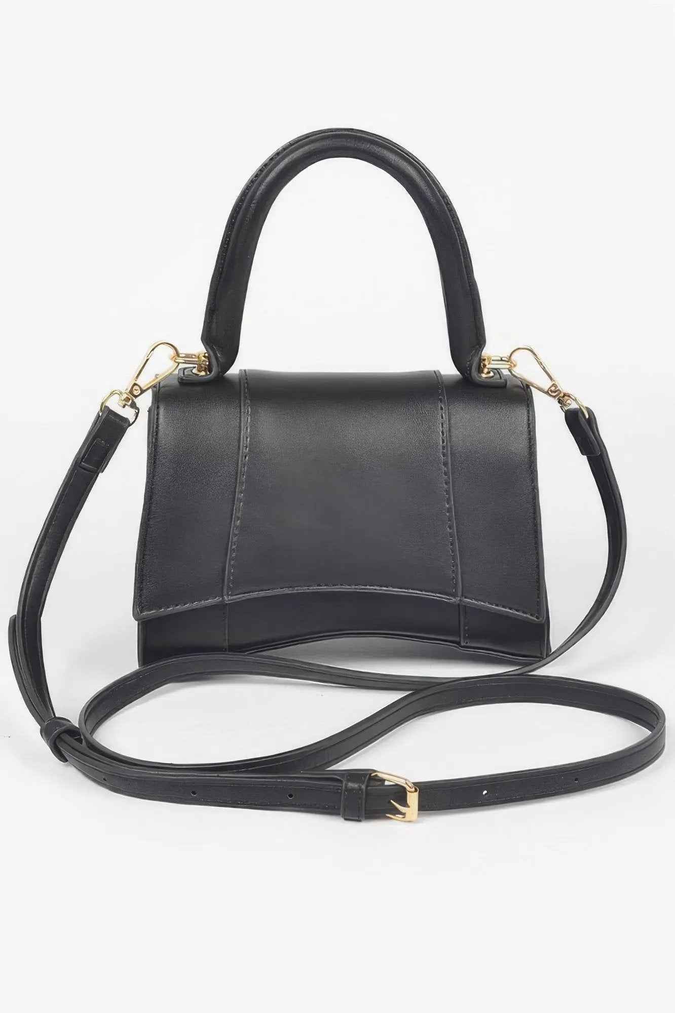 Faux Leather Top Handle Bag