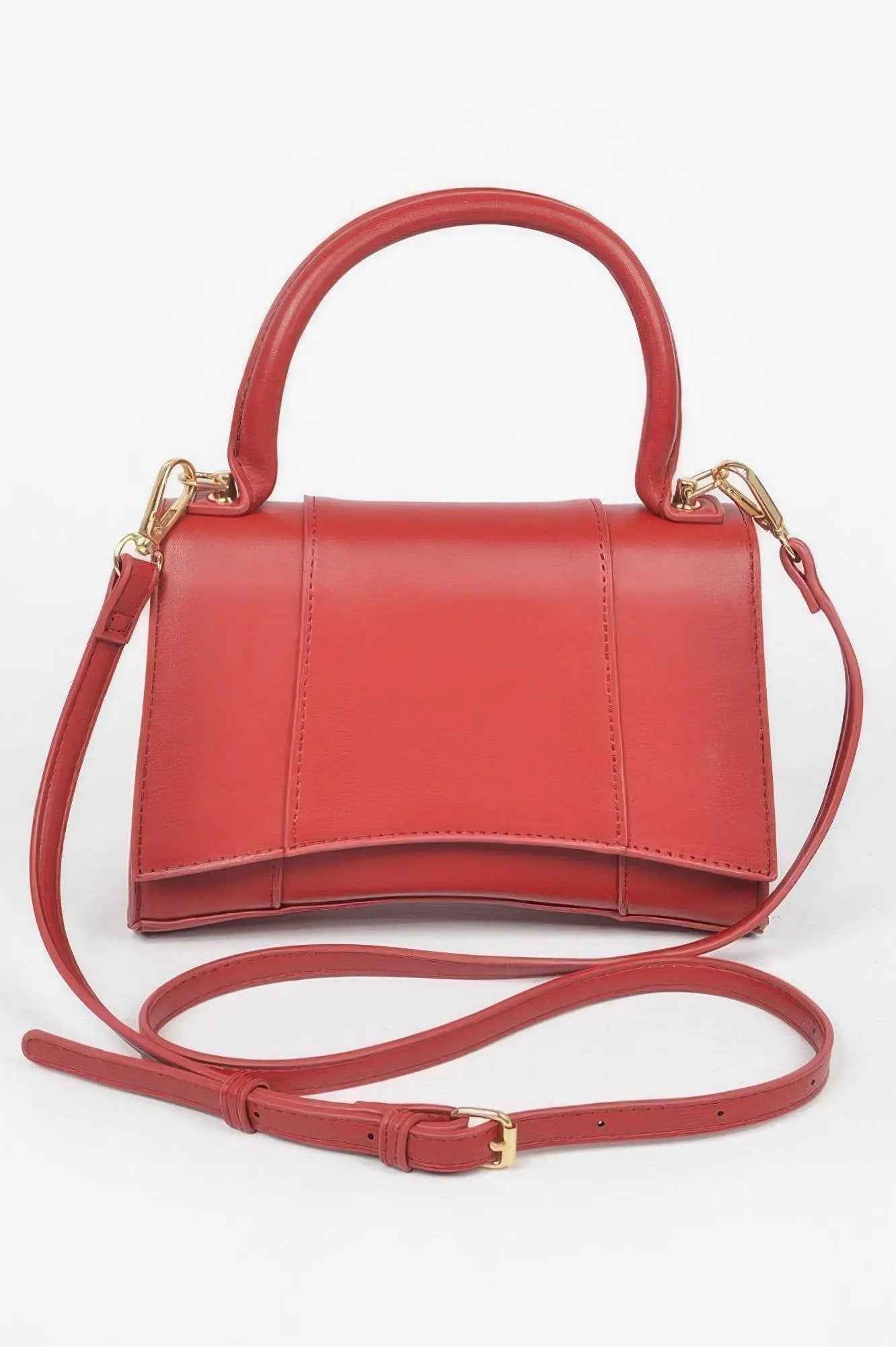 Faux Leather Top Handle Bag