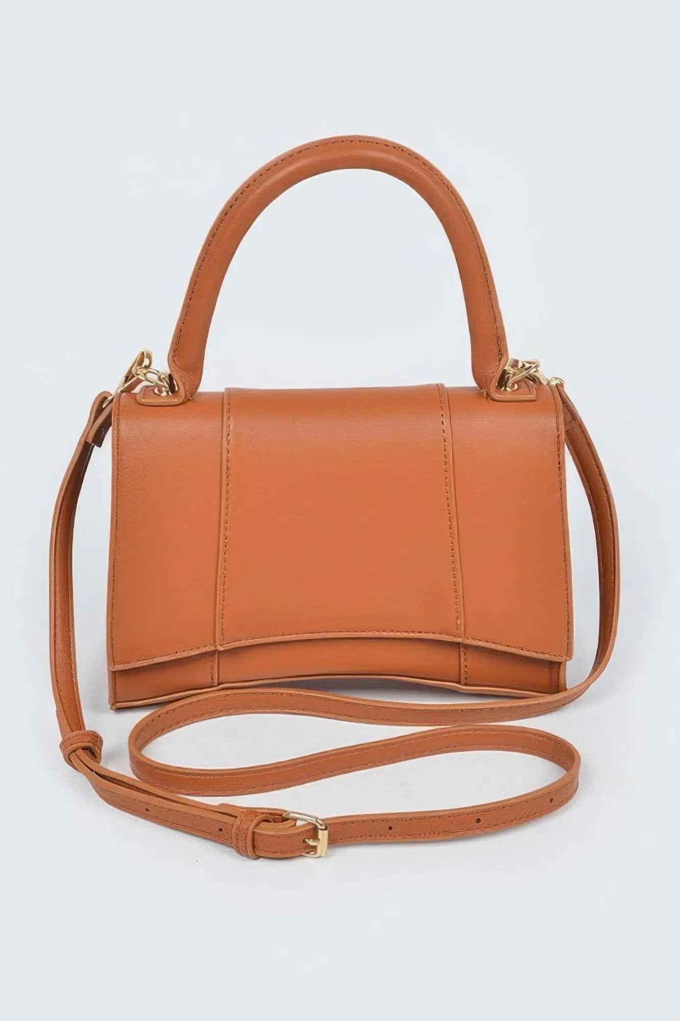 Faux Leather Top Handle Bag